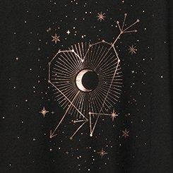 Plus Size Classic Cotton V-Neck Tee, AMOUR STARS DEEP BLACK, swatch