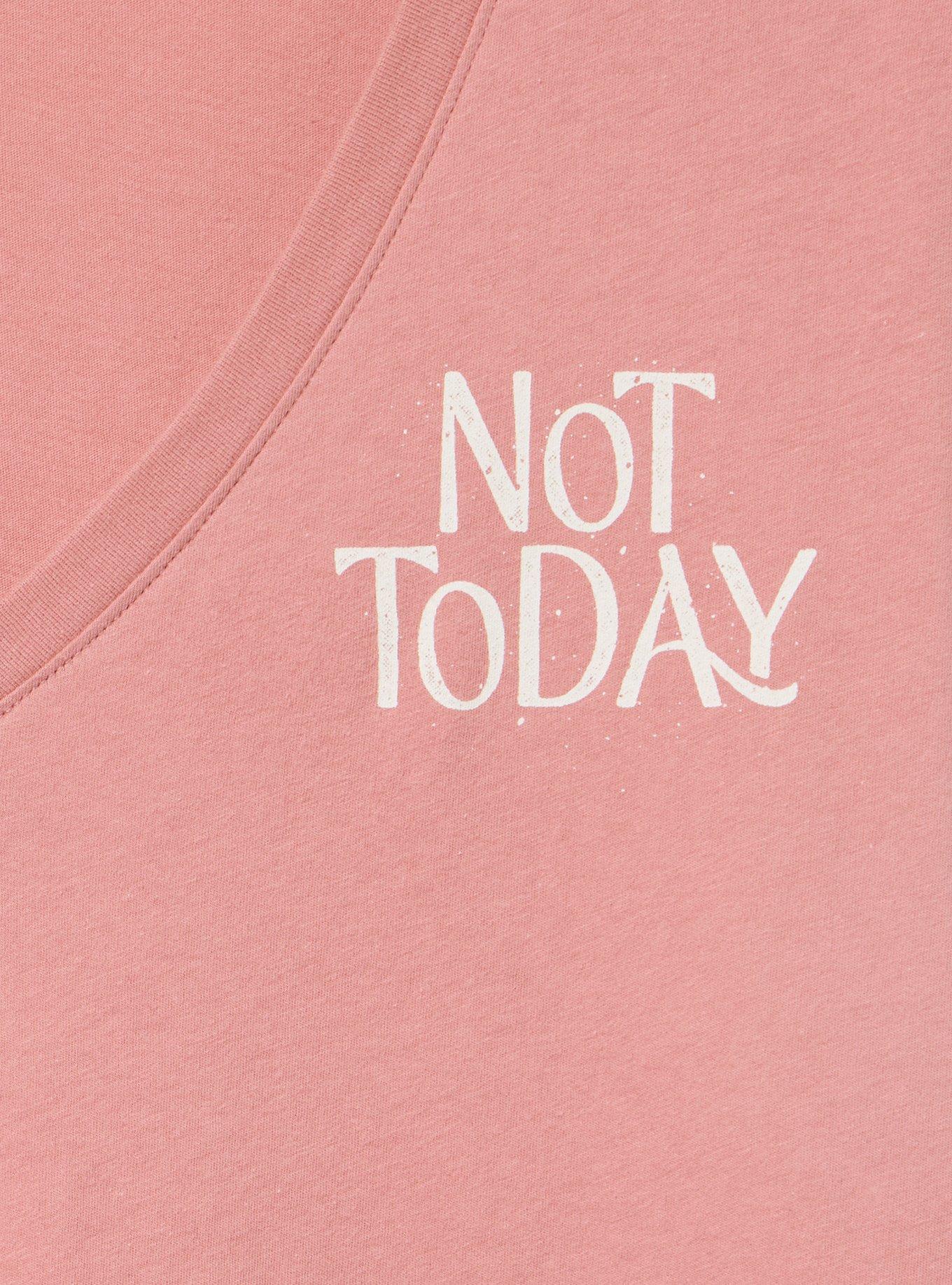 Classic Cotton V-Neck Tee, NOT TODAY ASH ROSE, alternate