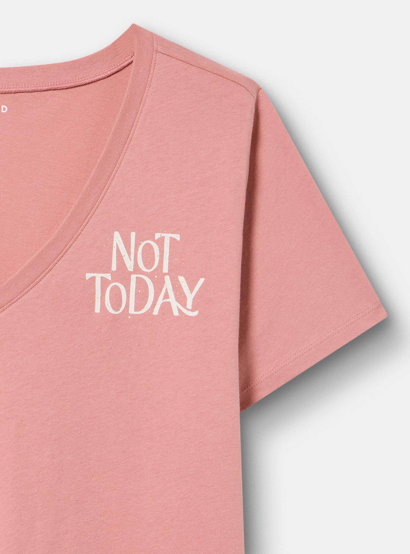Classic Cotton V-Neck Tee, NOT TODAY ASH ROSE, alternate