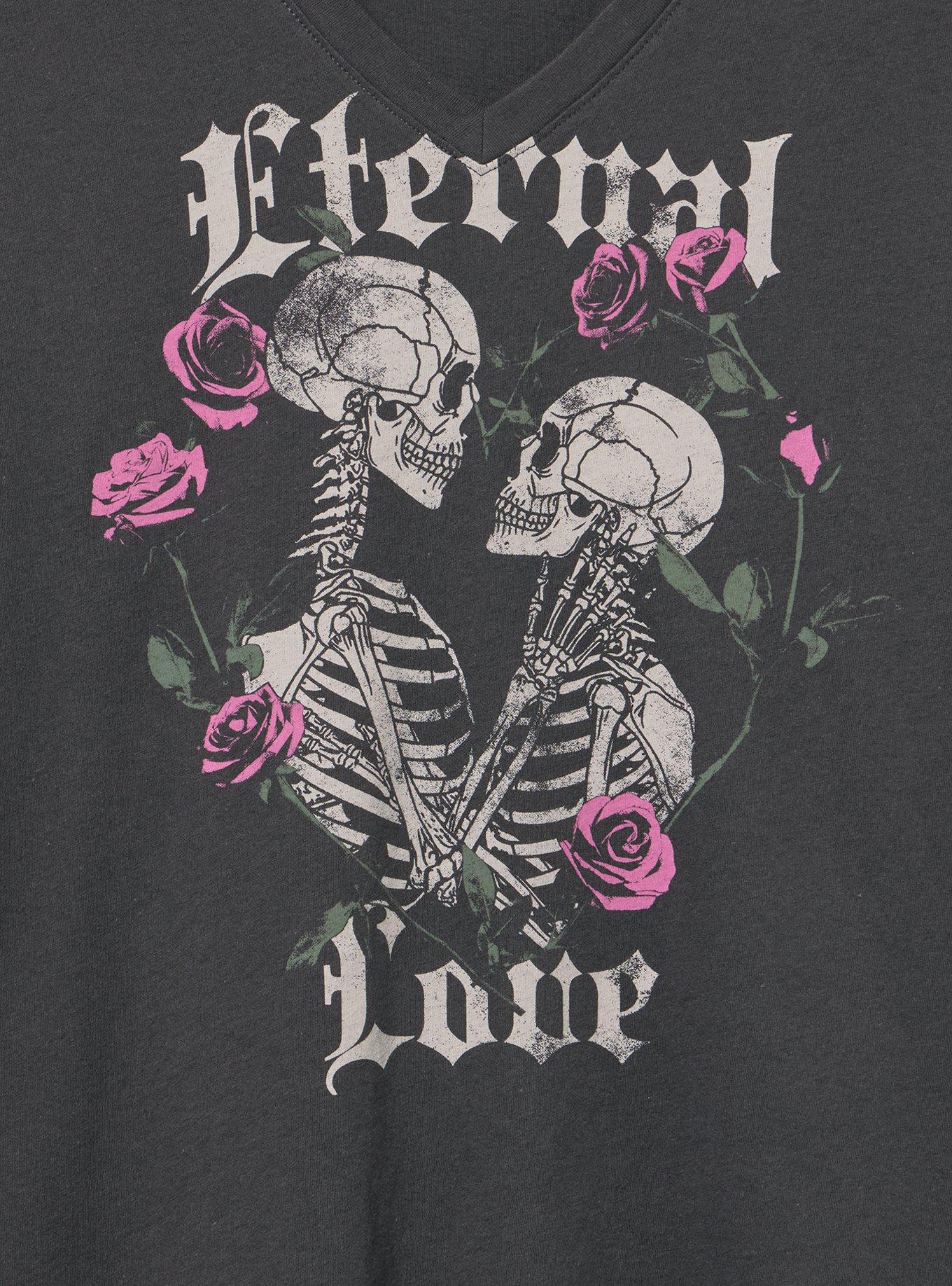 Classic Cotton V-Neck Tee, ETERNAL LOVE VINTAGE BLACK, alternate