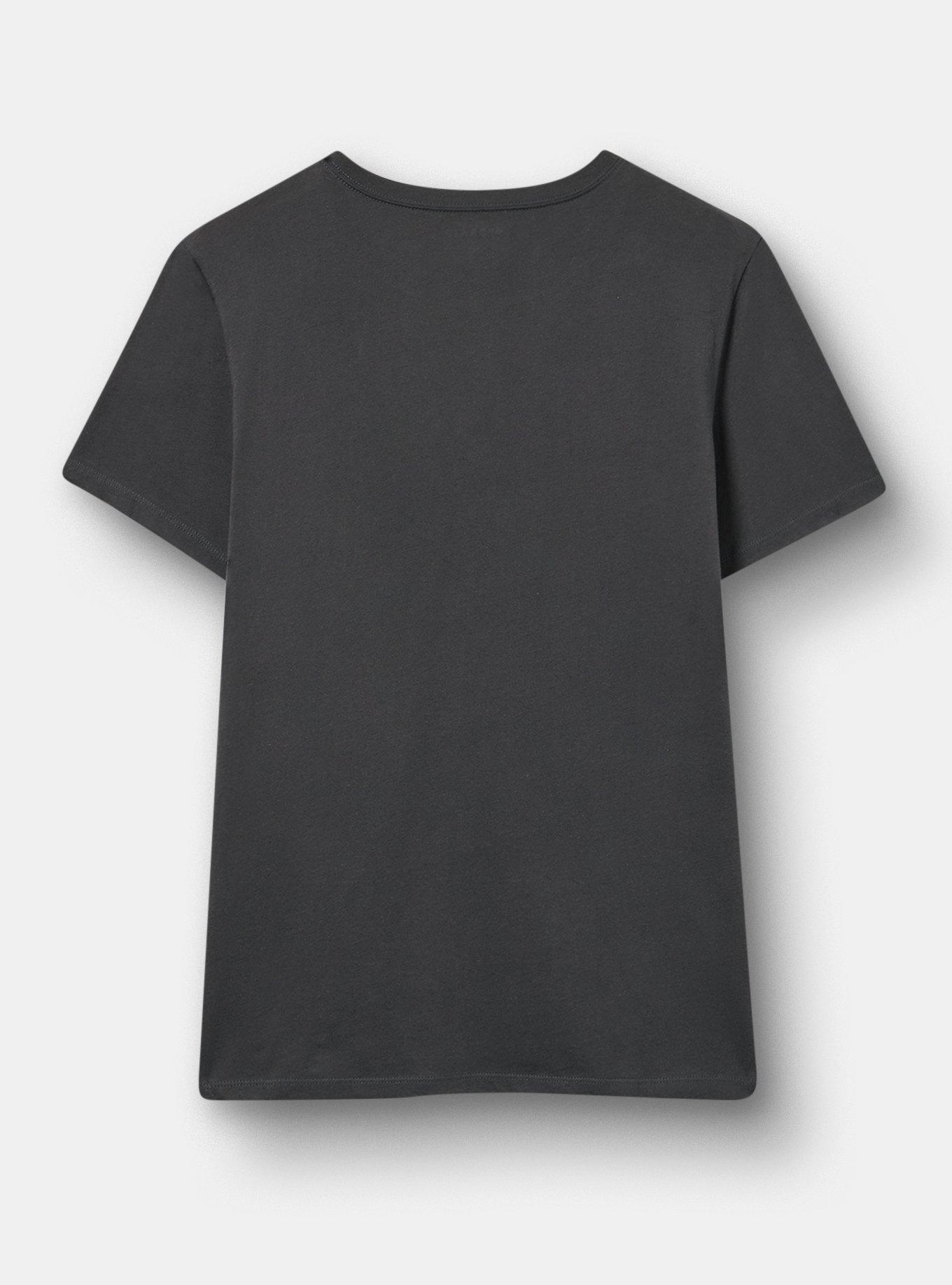 Classic Cotton V-Neck Tee, ETERNAL LOVE VINTAGE BLACK, alternate