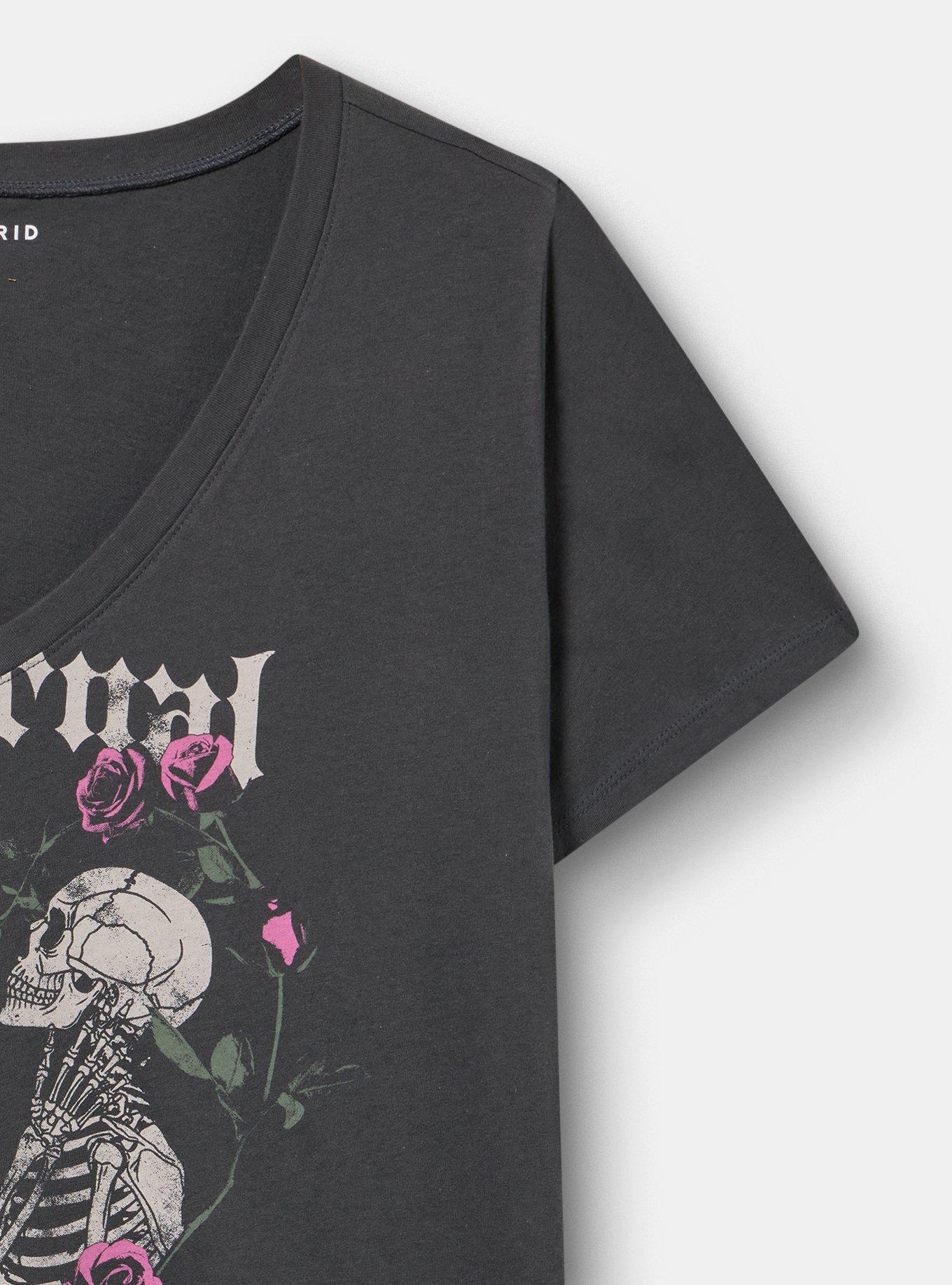 Classic Cotton V-Neck Tee, ETERNAL LOVE VINTAGE BLACK, alternate