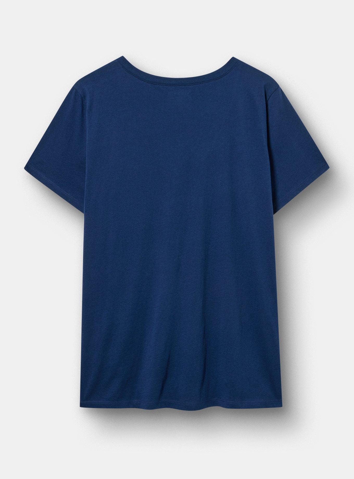 Classic Cotton V-Neck Tee, PRETTY MANDALA MEDIEVAL BLUE, alternate
