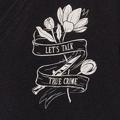 Classic Cotton V-Neck Tee, TRUE CRIME FLOWER DEEP BLACK, swatch