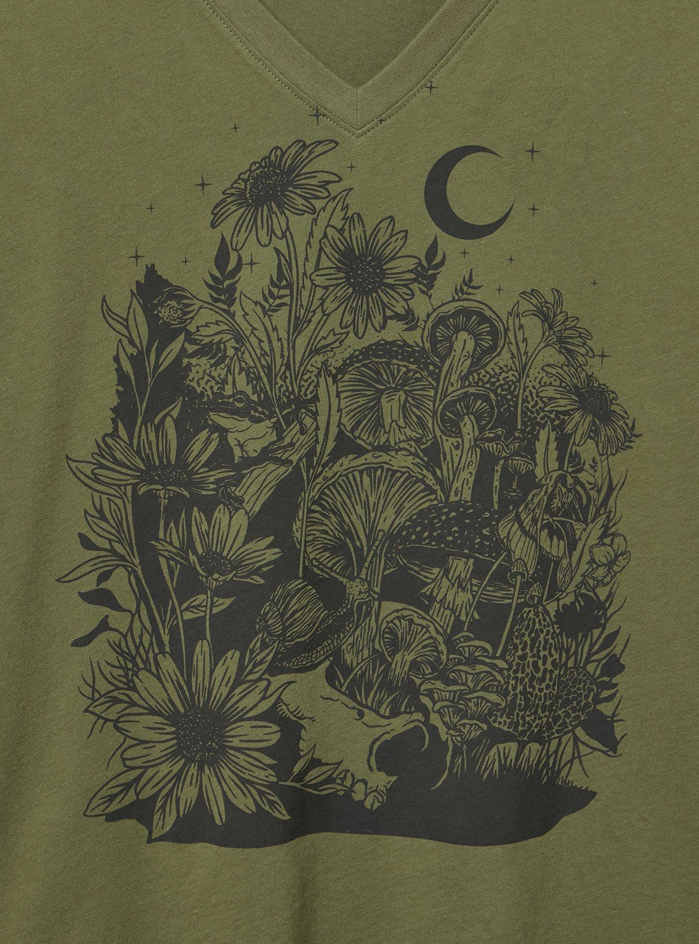 Plus Size Classic Cotton V-Neck Tee, BLUE NATURE OLIVINE, alternate