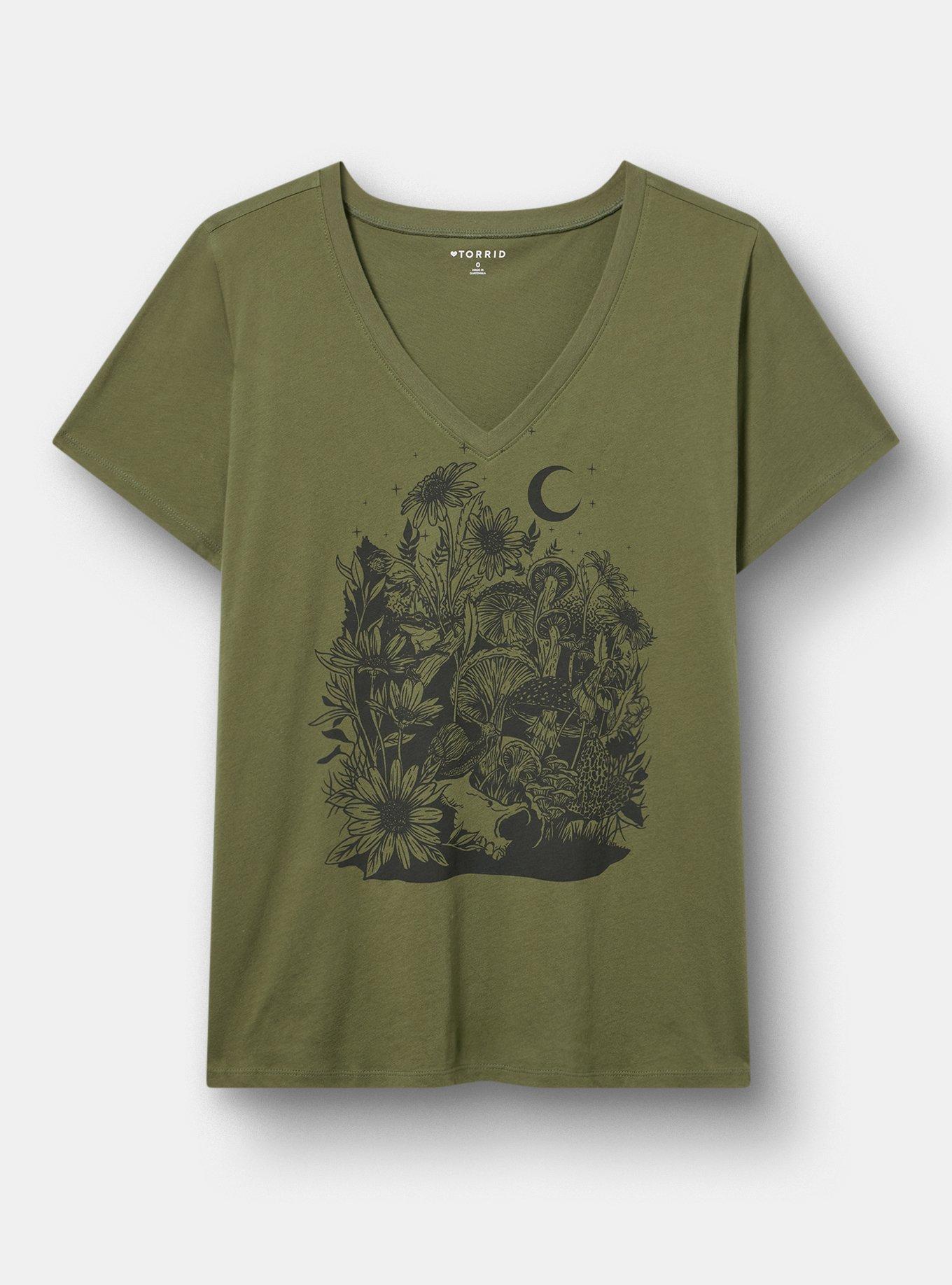 Plus Size Classic Cotton V-Neck Tee, BLUE NATURE OLIVINE, hi-res
