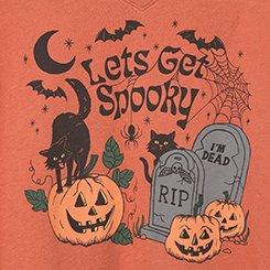 Classic Cotton V-Neck Tee, GET SPOOKY ARAGON, swatch