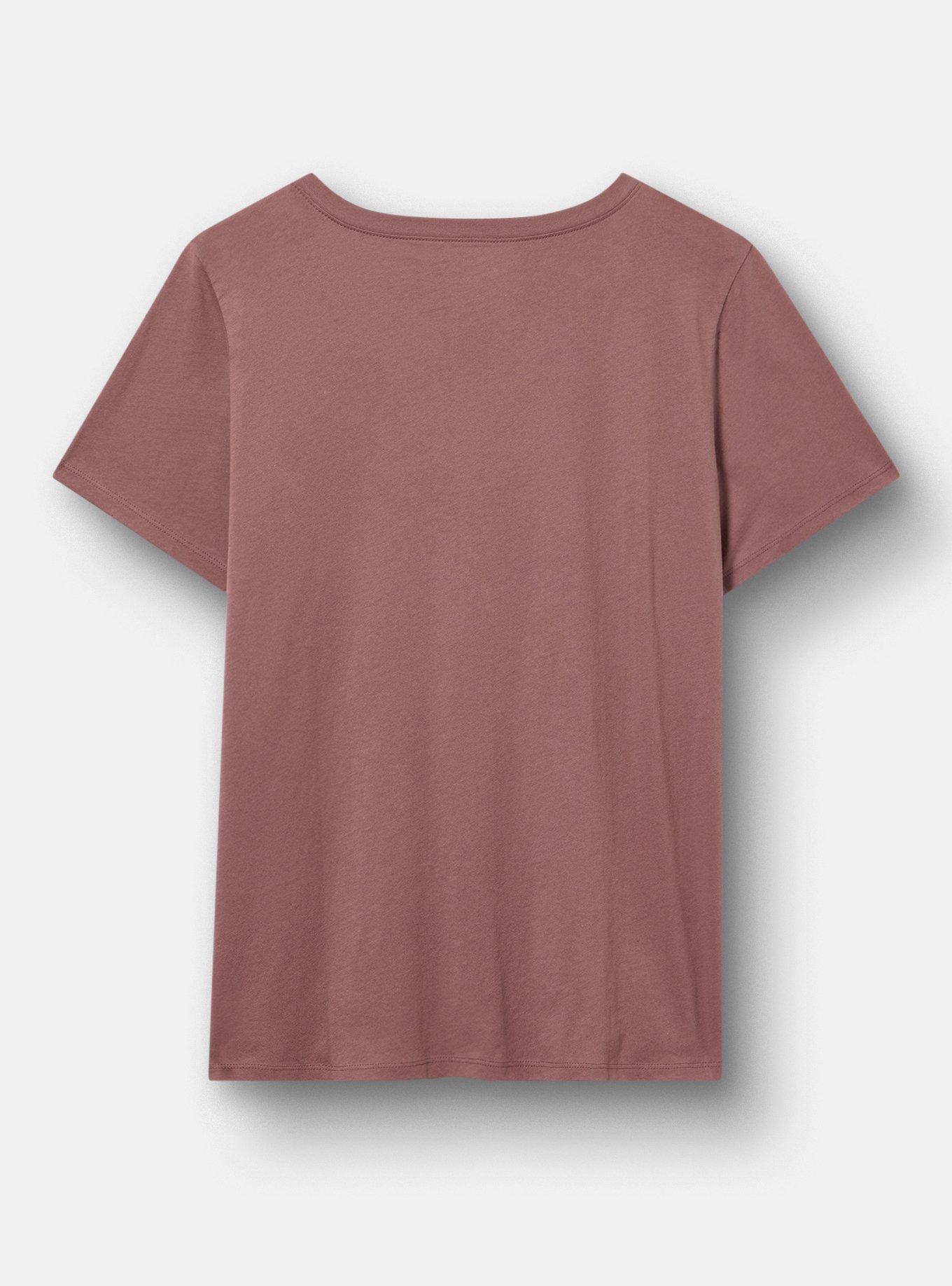 Classic Cotton V-Neck Tee, THICK THIGHS ROSE TAUPE, alternate