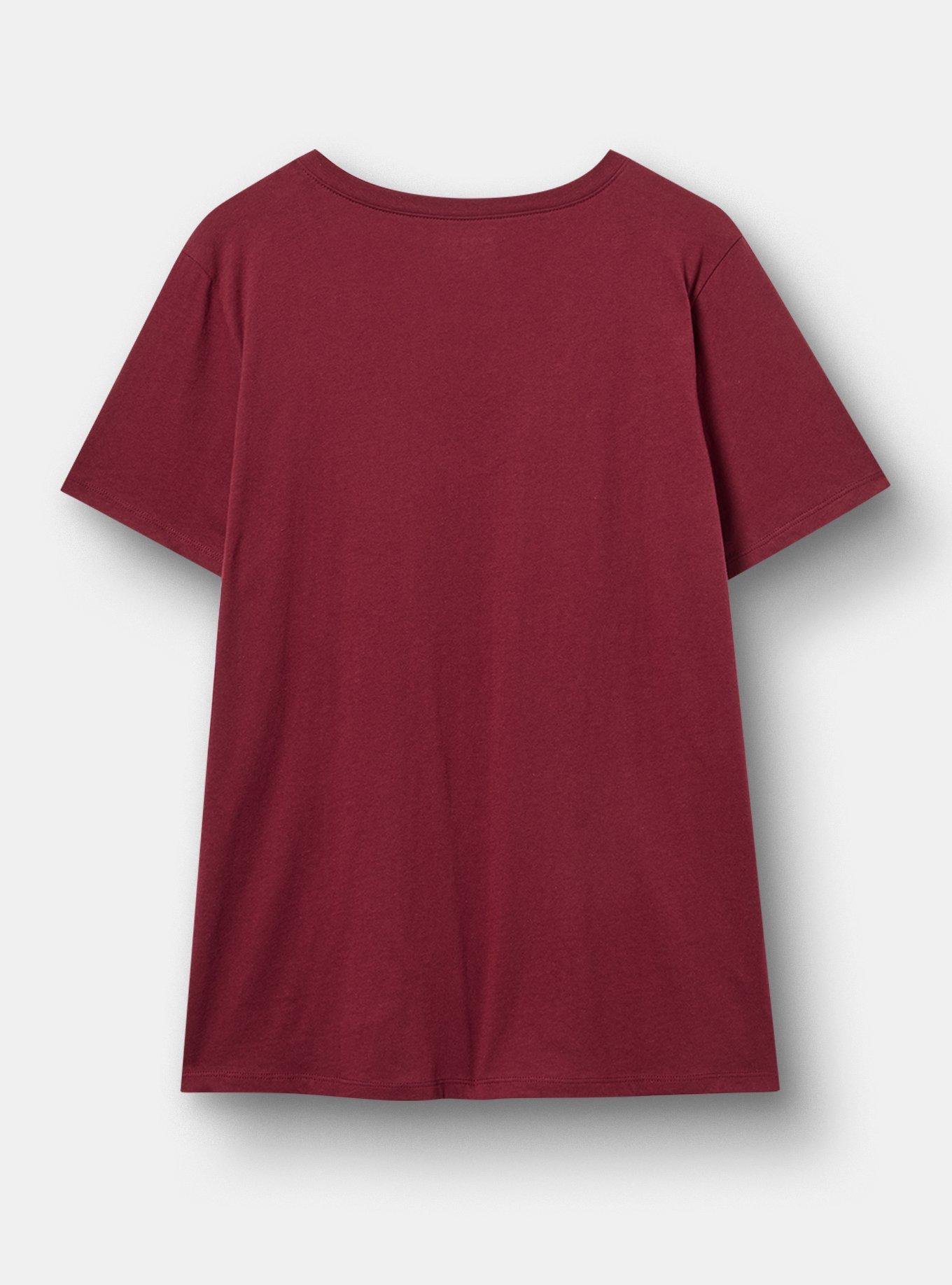 Classic Cotton V-Neck Tee, GUIDED STAR MAROON BANNER, alternate
