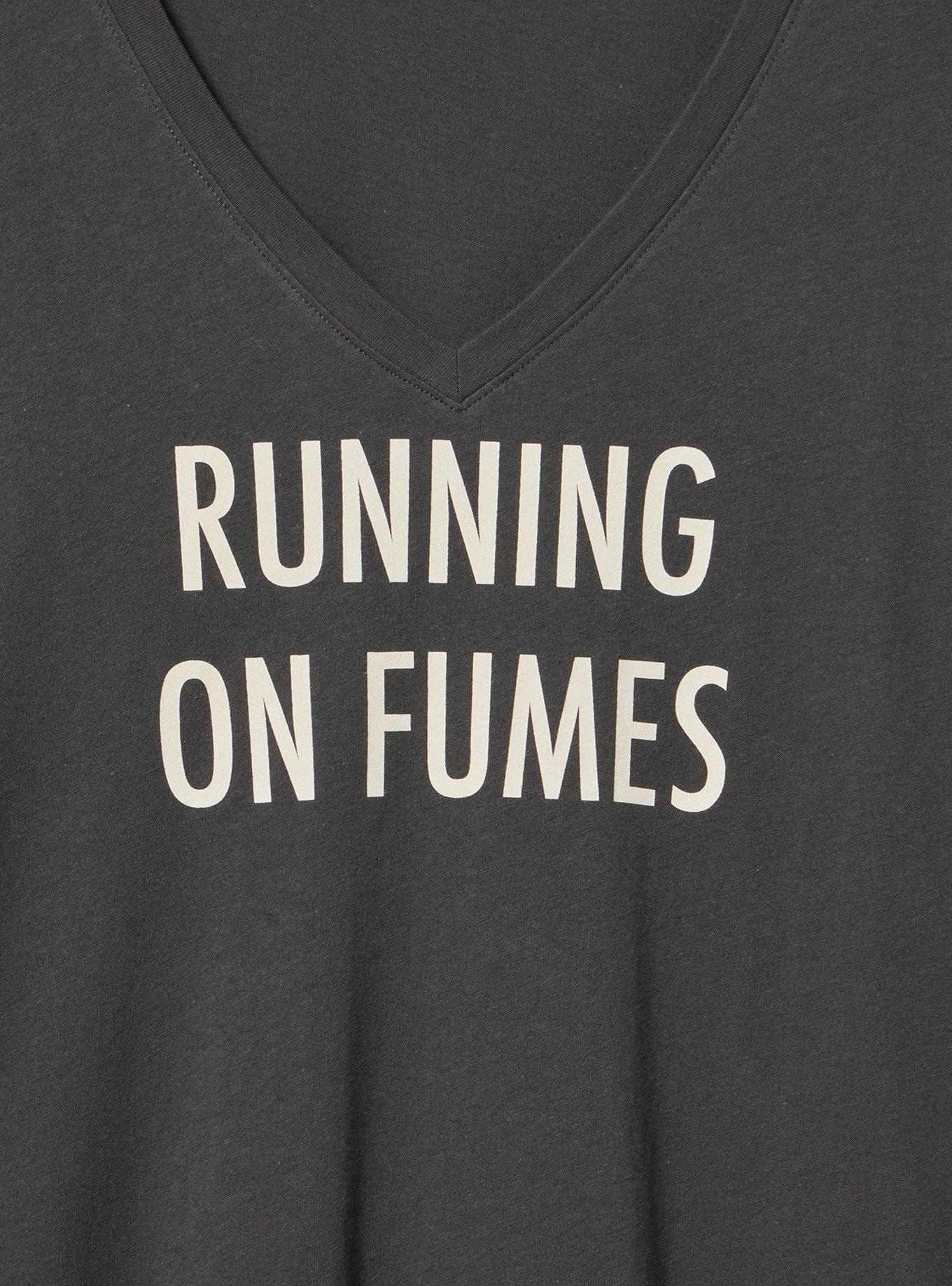 Classic Cotton V-Neck Tee, RUNNING ON FUMES VINTAGE BLACK, alternate