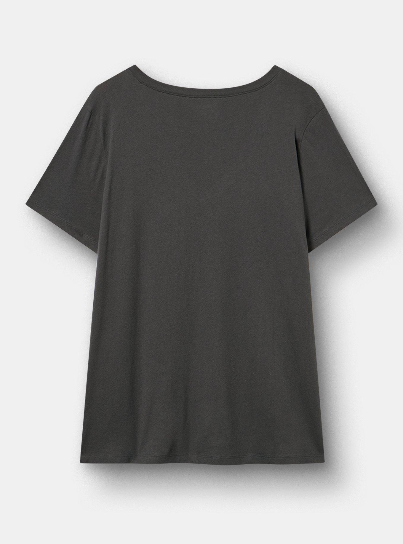 Classic Cotton V-Neck Tee, RUNNING ON FUMES VINTAGE BLACK, alternate