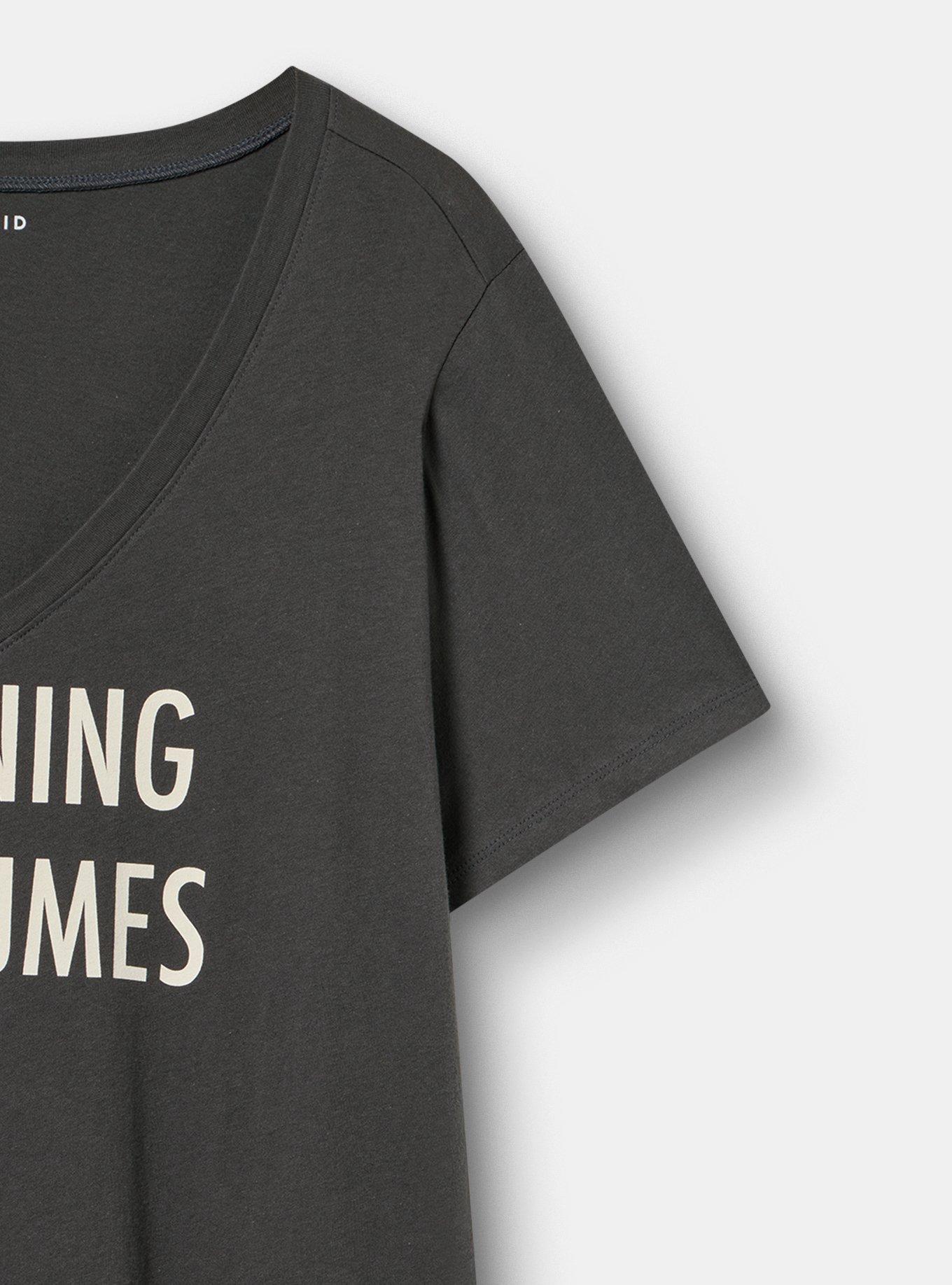 Classic Cotton V-Neck Tee, RUNNING ON FUMES VINTAGE BLACK, alternate