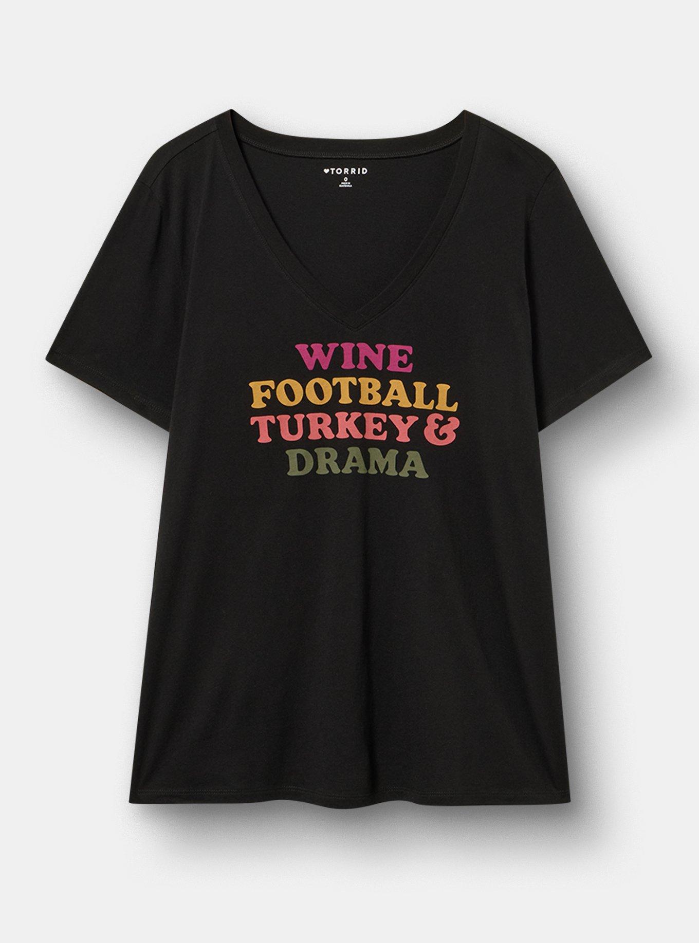 Classic Cotton V-Neck Tee, TURKEY DRAMA DEEP BLACK, hi-res