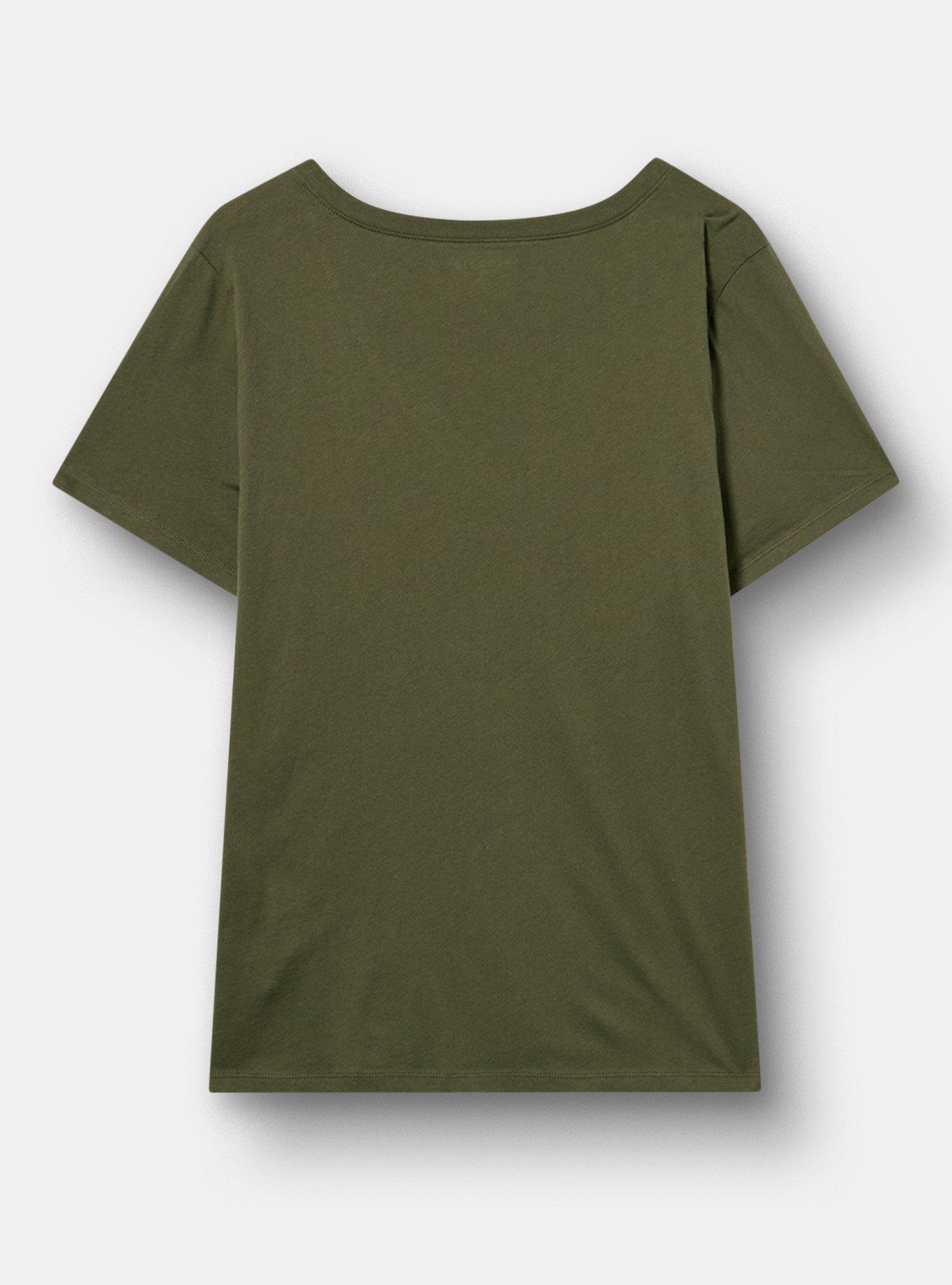 Classic Cotton V-Neck Tee, ROSE SPLATTER DEEP DEPTHS, alternate