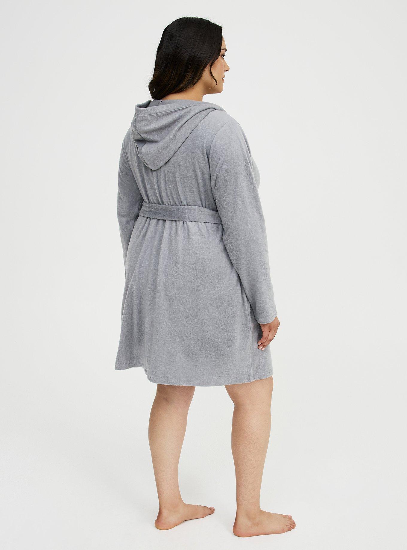 Spa Fleece Sleep Robe, SHARKSKIN, alternate