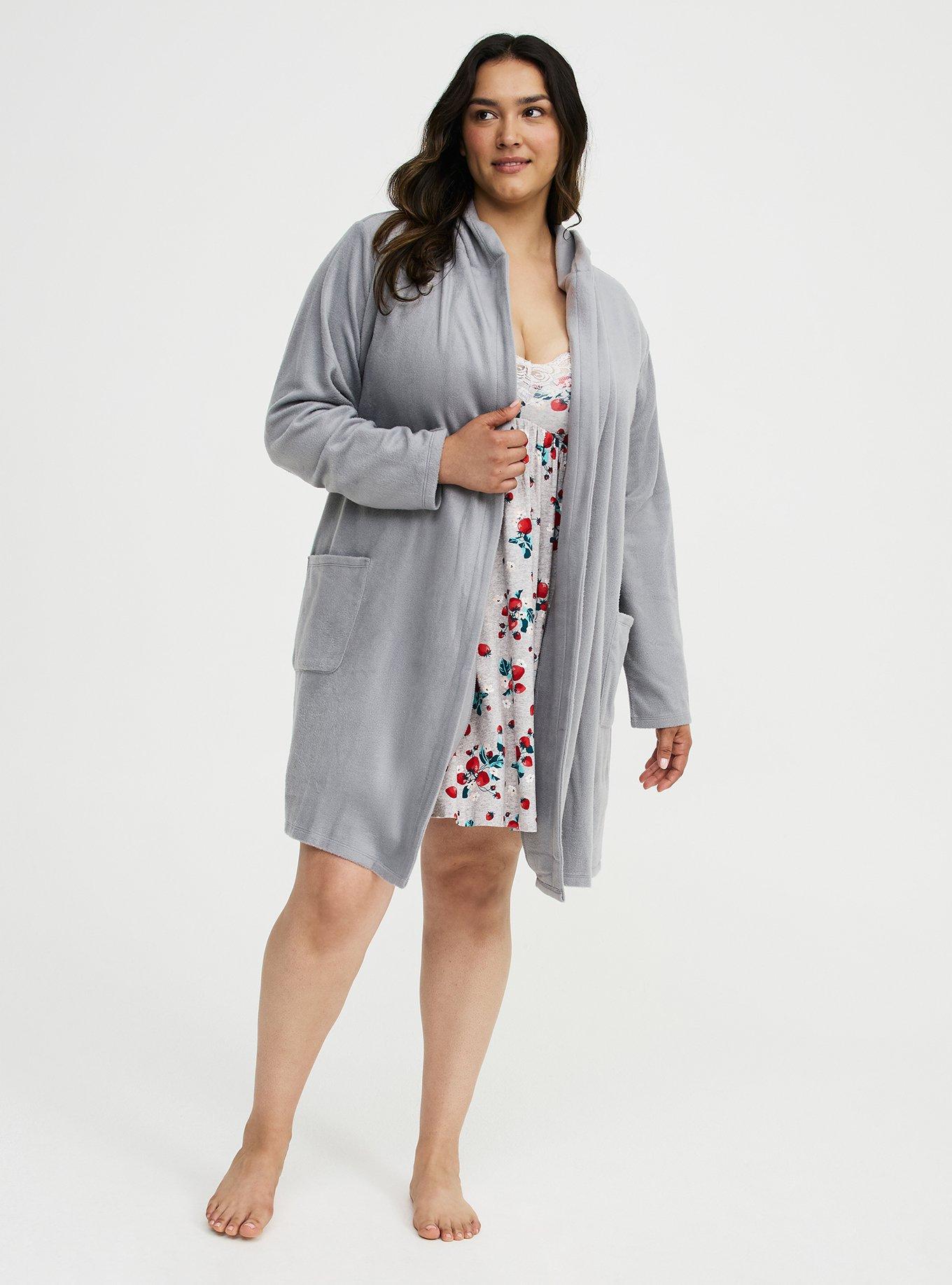 Spa Fleece Sleep Robe, SHARKSKIN, hi-res