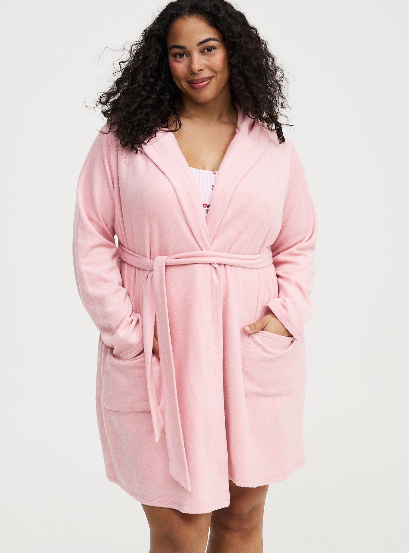 Spa Fleece Sleep Robe, CORAL BLUSH, alternate
