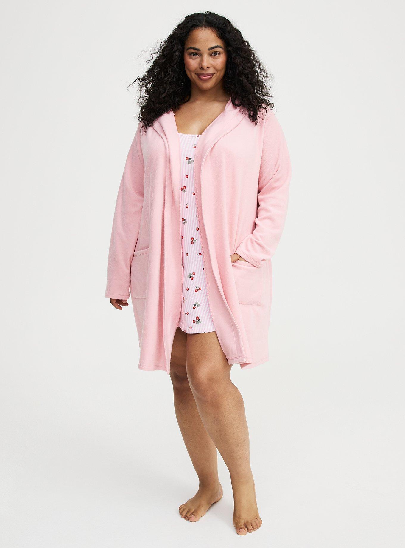 Spa Fleece Sleep Robe, CORAL BLUSH, alternate