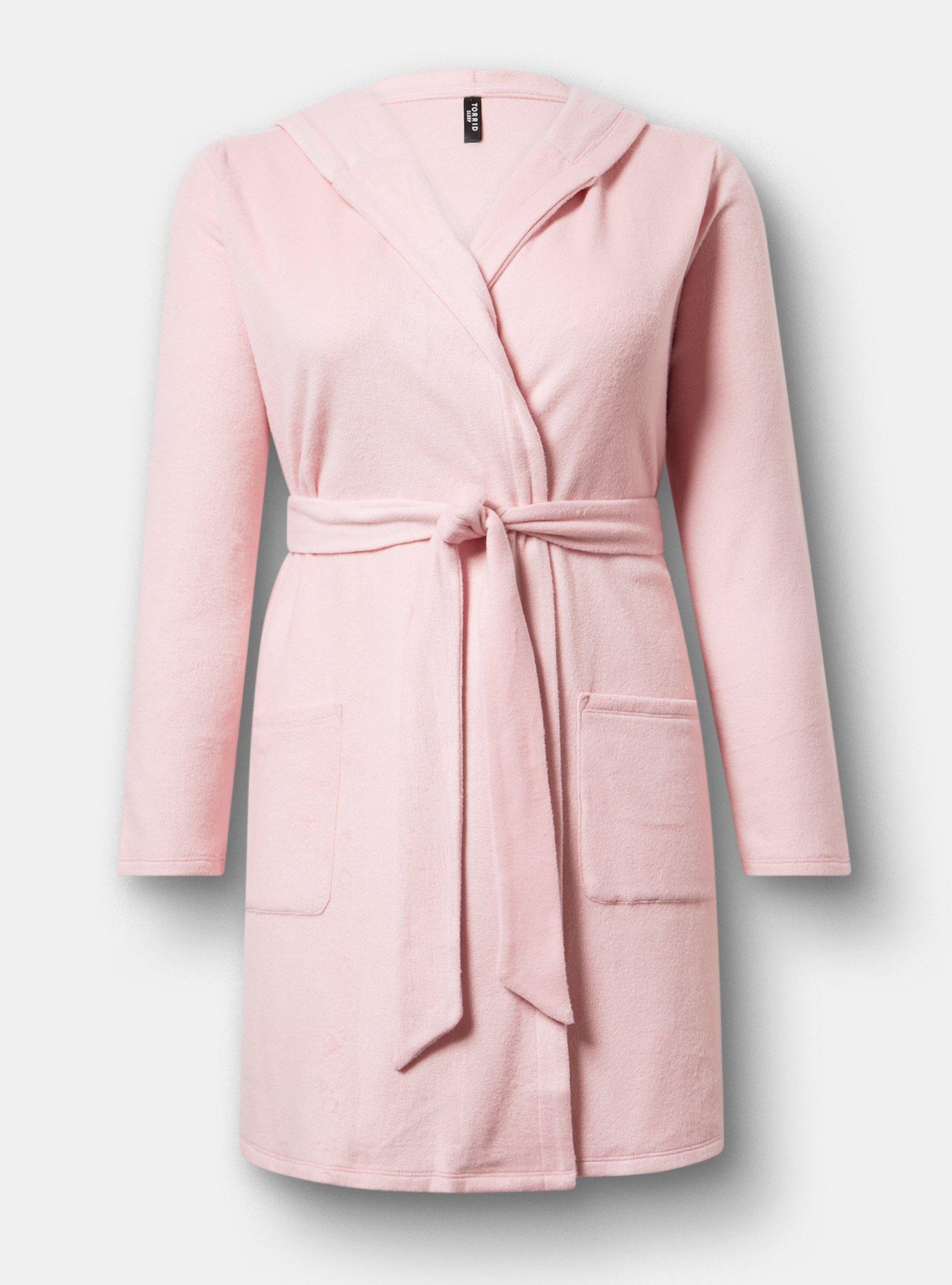 Spa Fleece Sleep Robe, CORAL BLUSH, hi-res