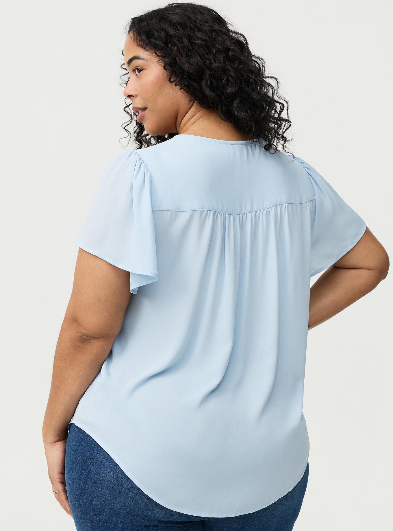 Harper Flutter Sleeve Blouse, NIAGARA MIST, alternate