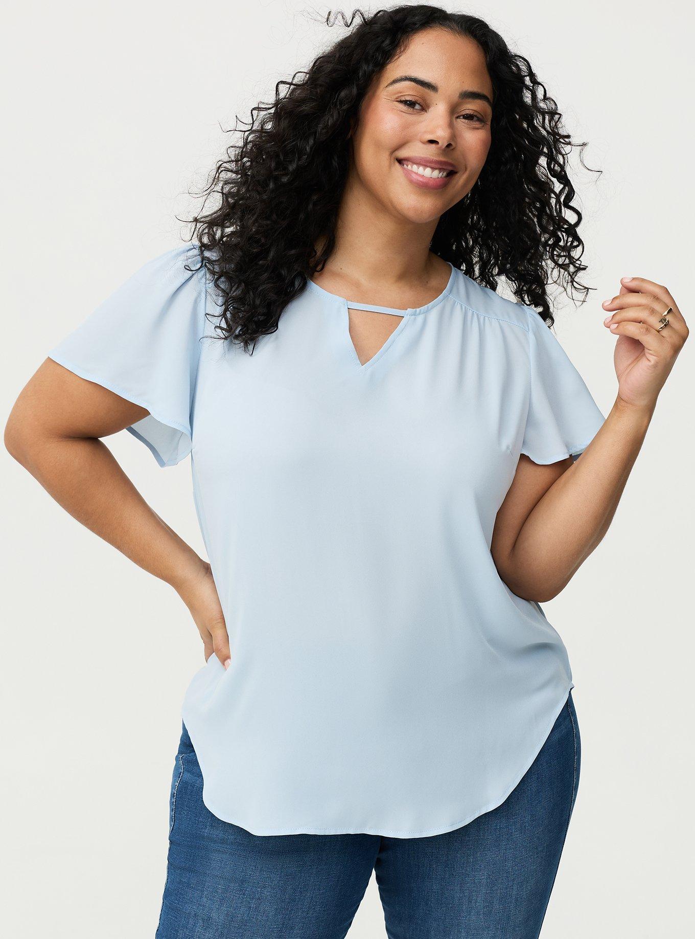 Harper Flutter Sleeve Blouse, NIAGARA MIST, hi-res