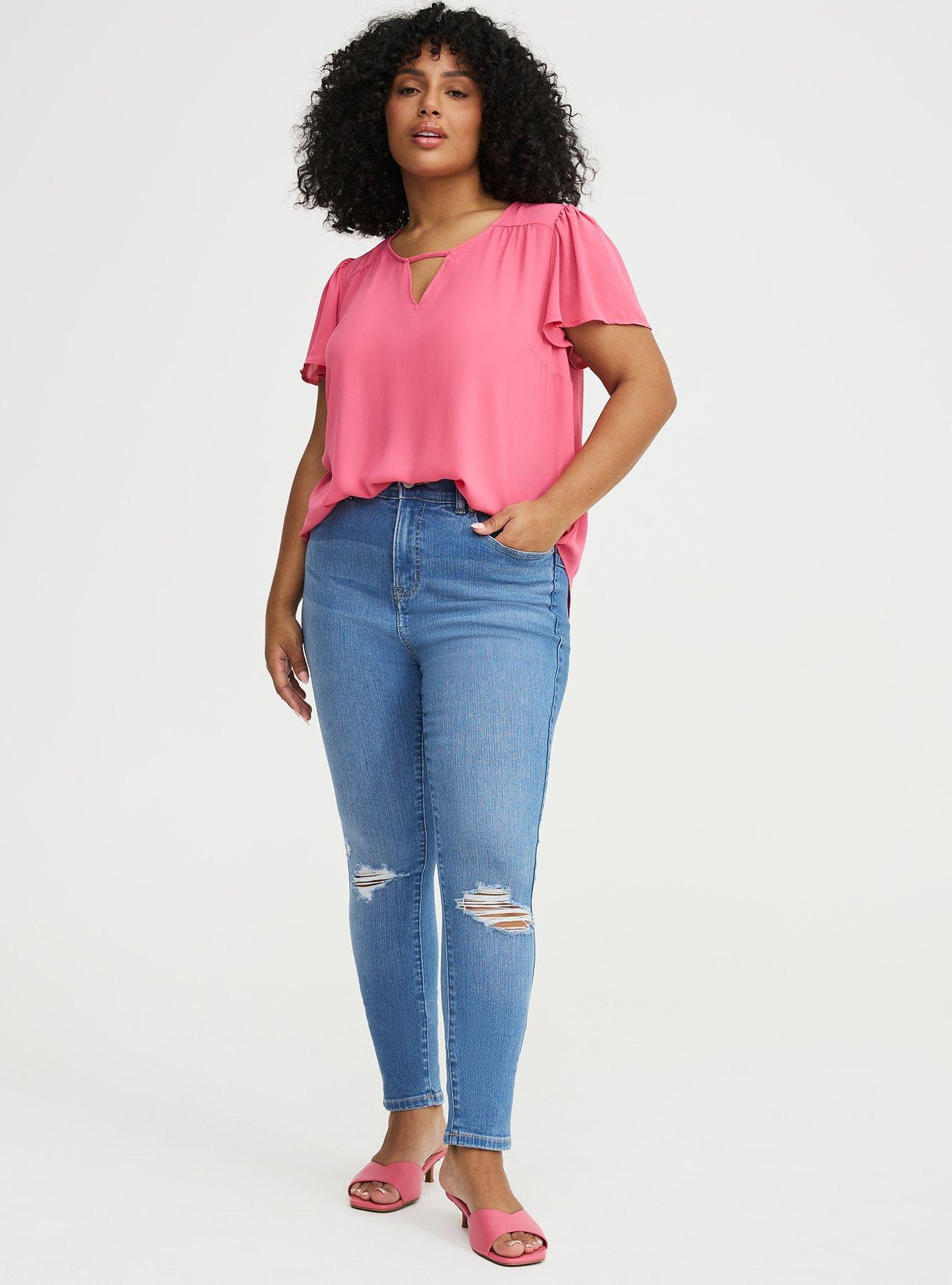 Harper Flutter Sleeve Blouse, FRUIT DOVE, alternate