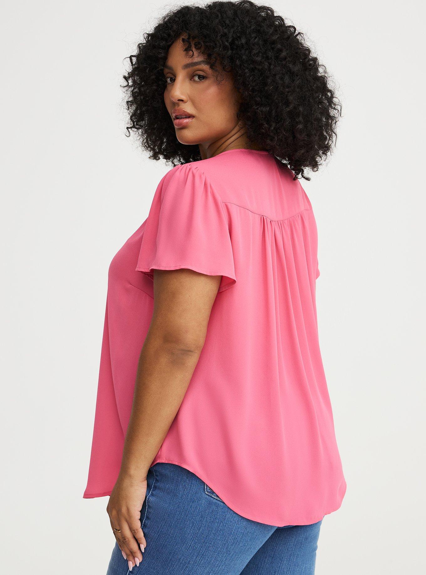 Harper Flutter Sleeve Blouse, FRUIT DOVE, alternate