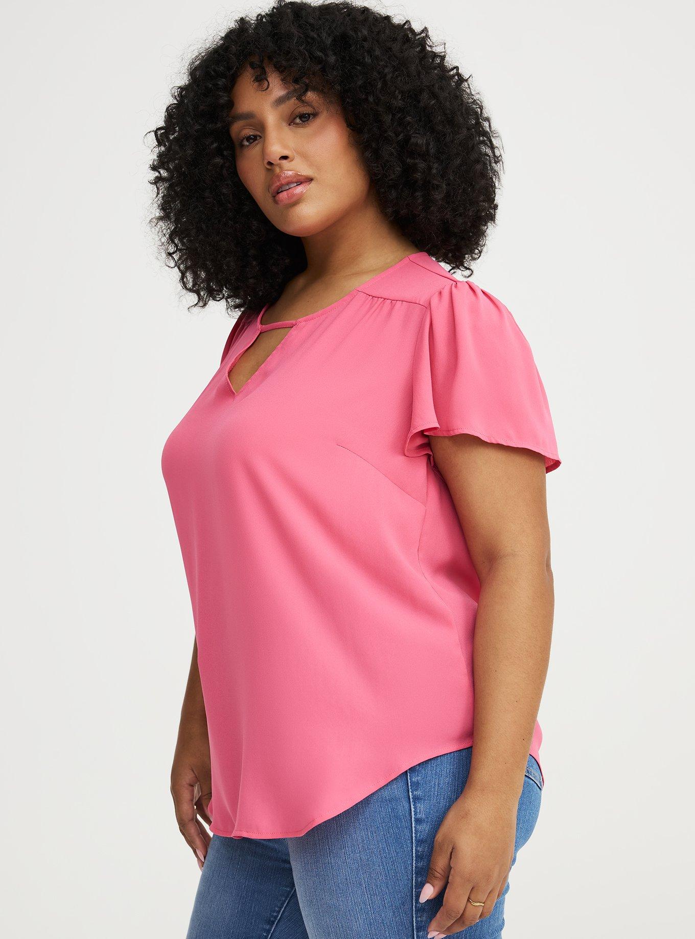 Harper Flutter Sleeve Blouse, FRUIT DOVE, alternate