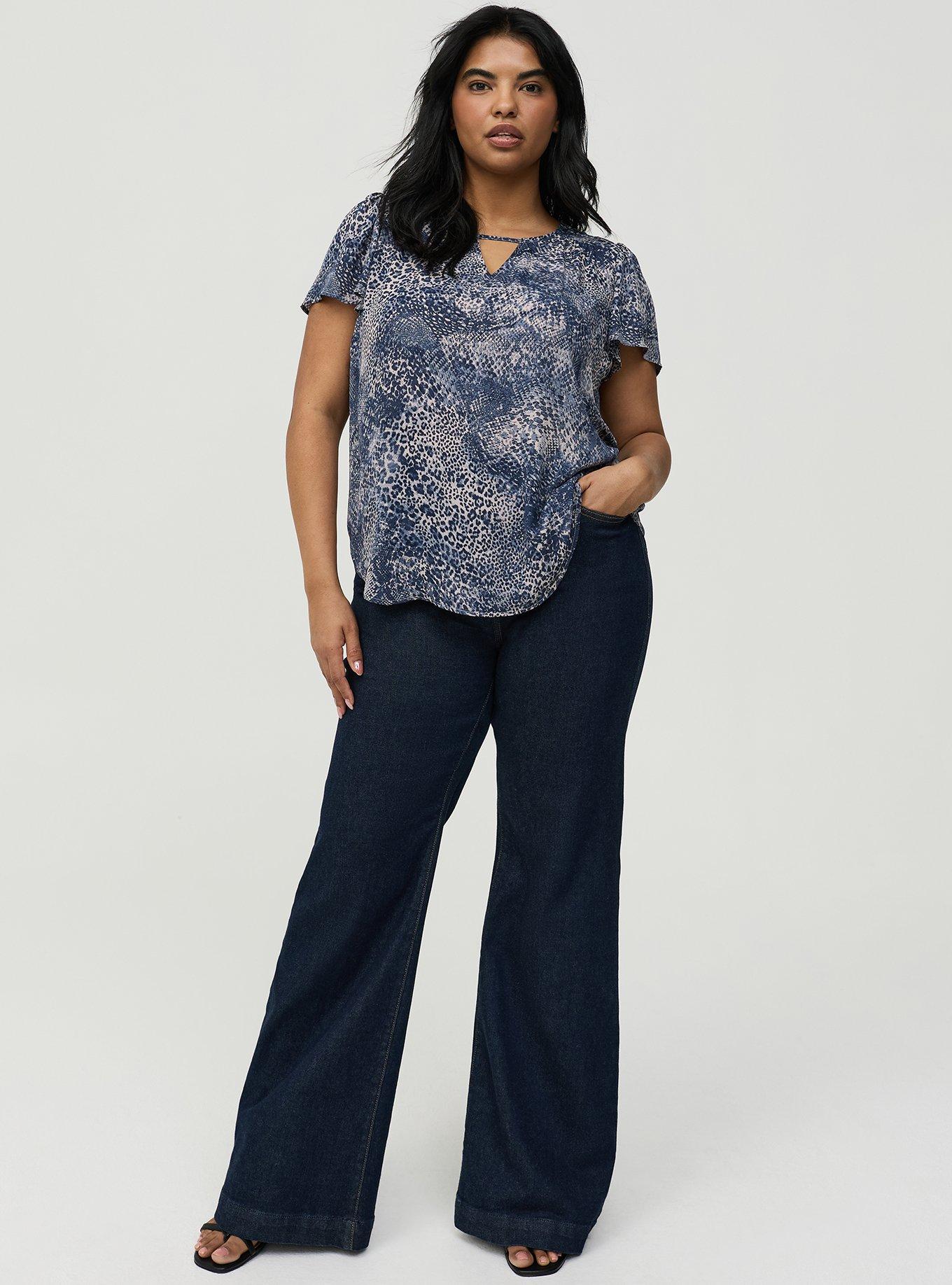 Harper Flutter Sleeve Blouse, DIVA SNAKESIN BLUE, alternate