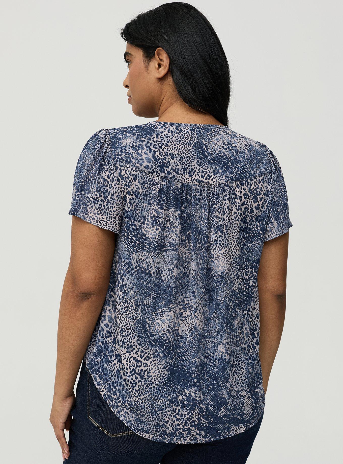 Harper Flutter Sleeve Blouse, DIVA SNAKESIN BLUE, alternate