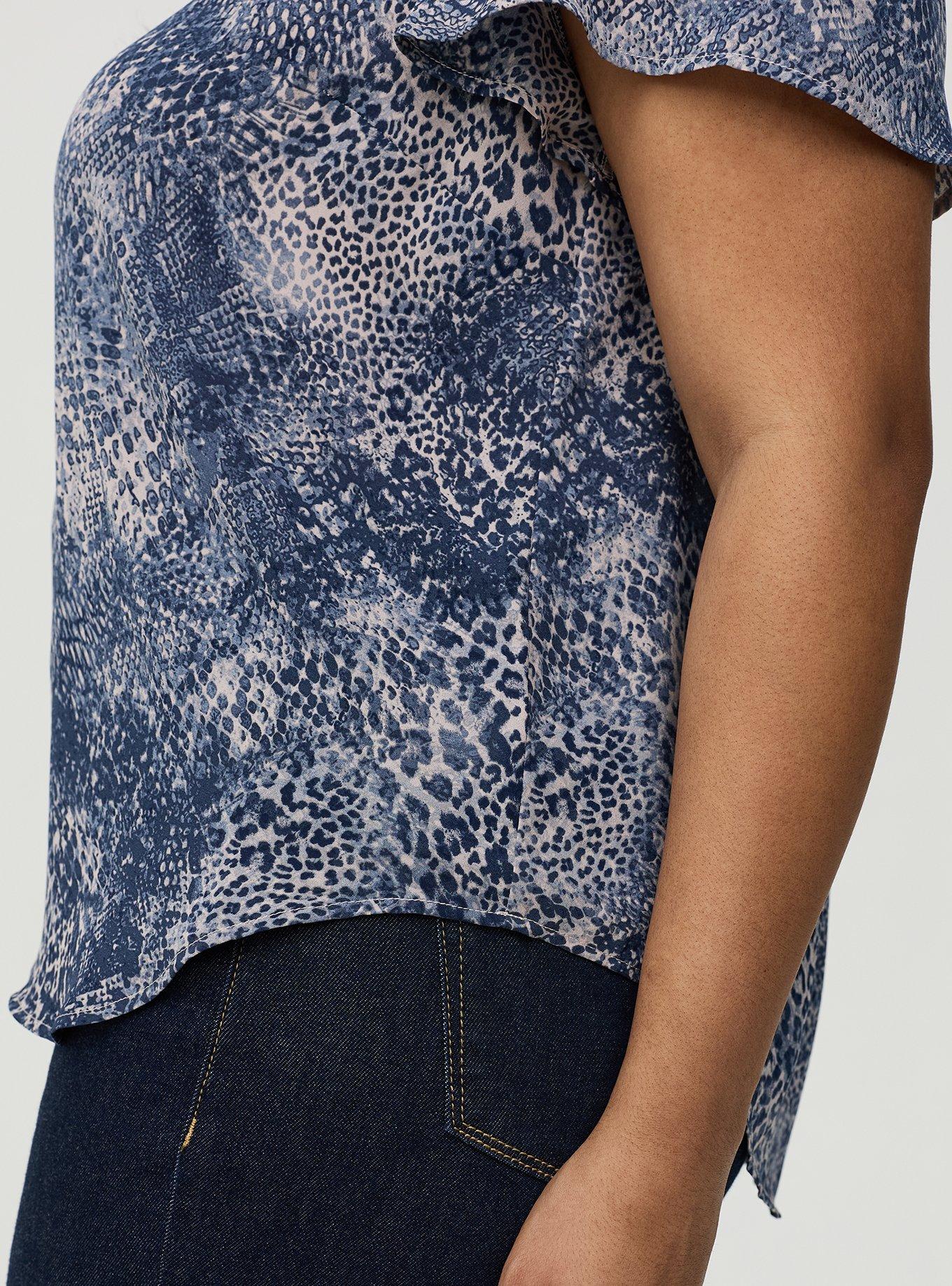 Harper Flutter Sleeve Blouse, DIVA SNAKESIN BLUE, alternate