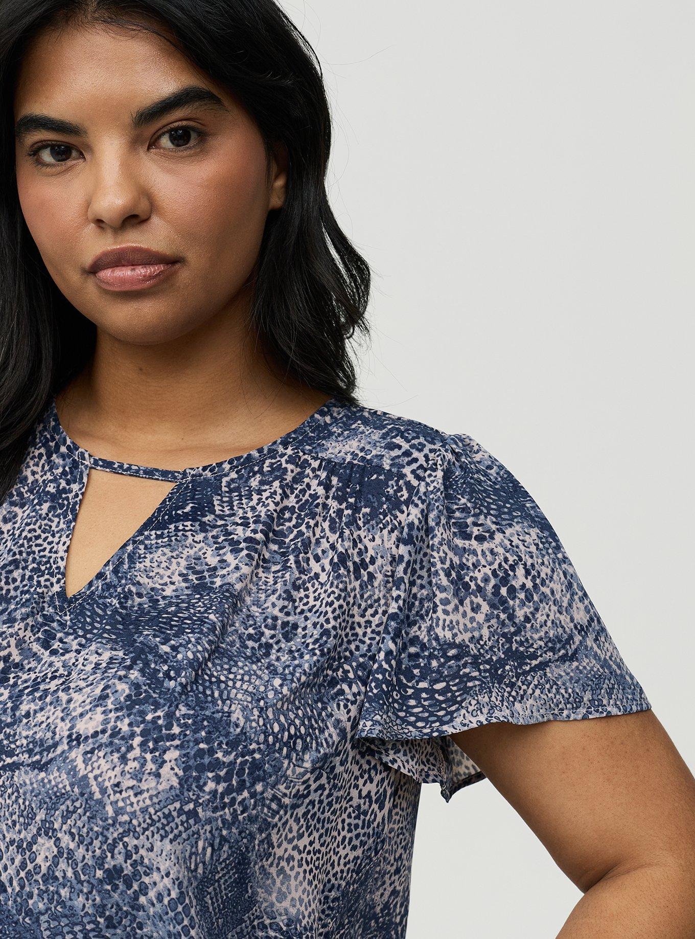 Harper Flutter Sleeve Blouse, DIVA SNAKESIN BLUE, alternate