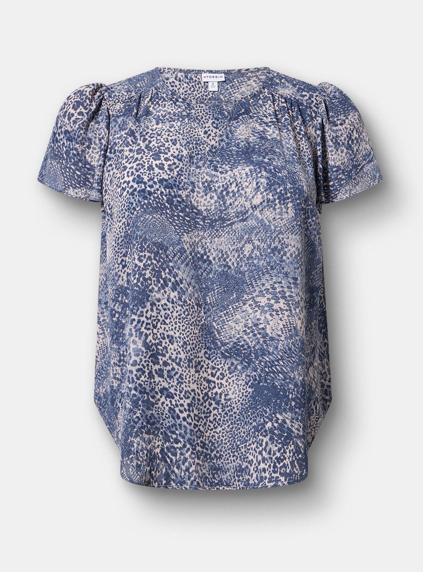 Harper Flutter Sleeve Blouse, DIVA SNAKESIN BLUE, hi-res