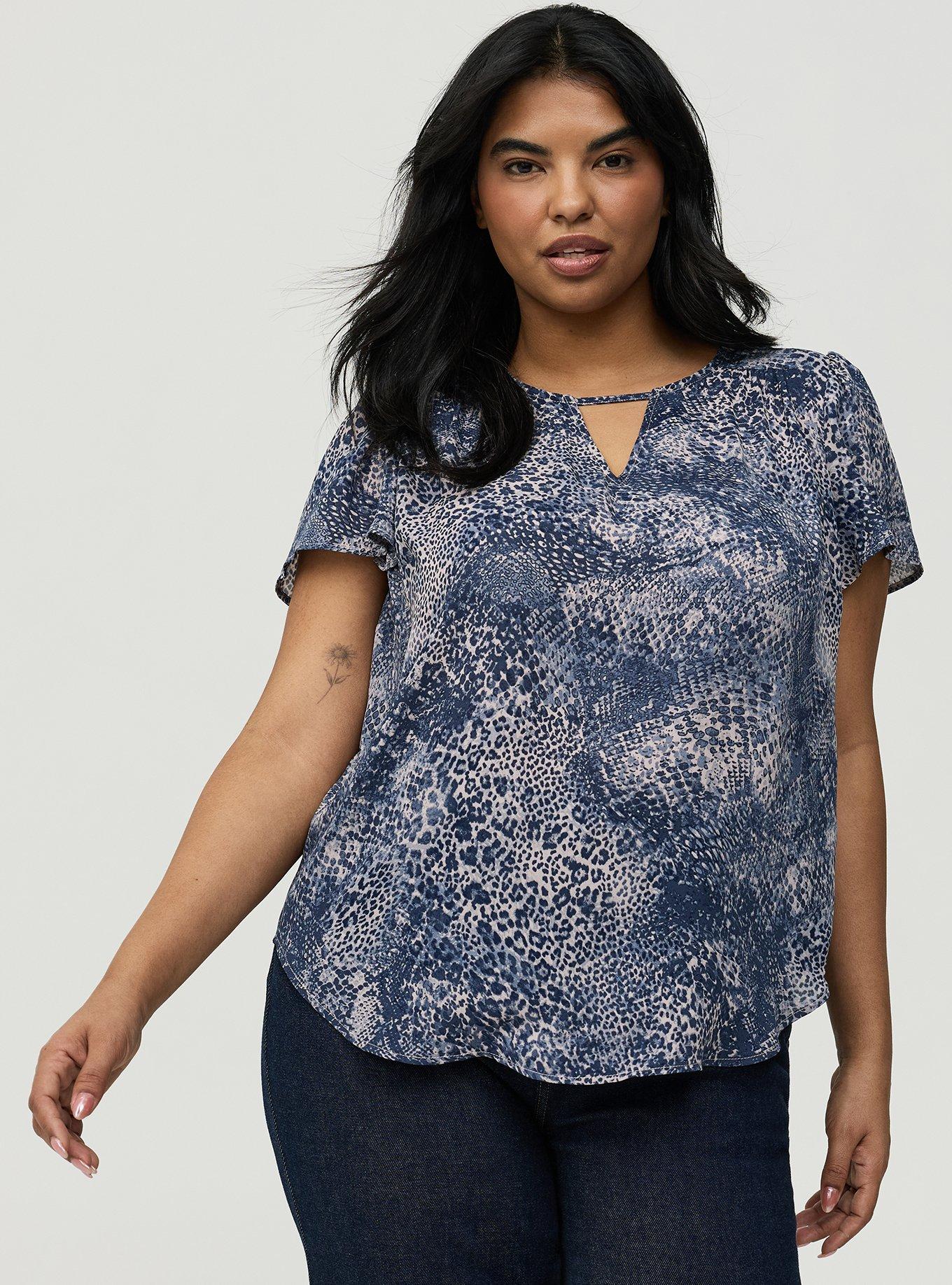 Harper Flutter Sleeve Blouse, DIVA SNAKESIN BLUE, hi-res