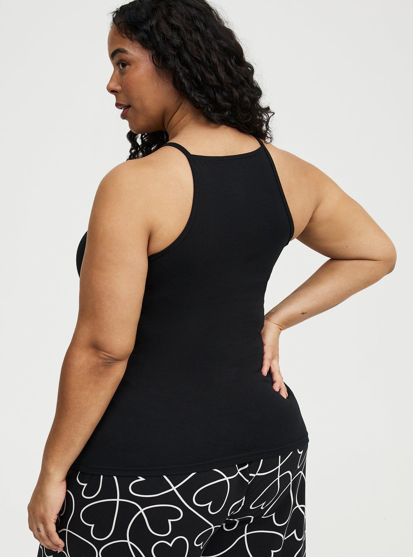 Foxy High-Neck Ruched Cami, DEEP BLACK, alternate