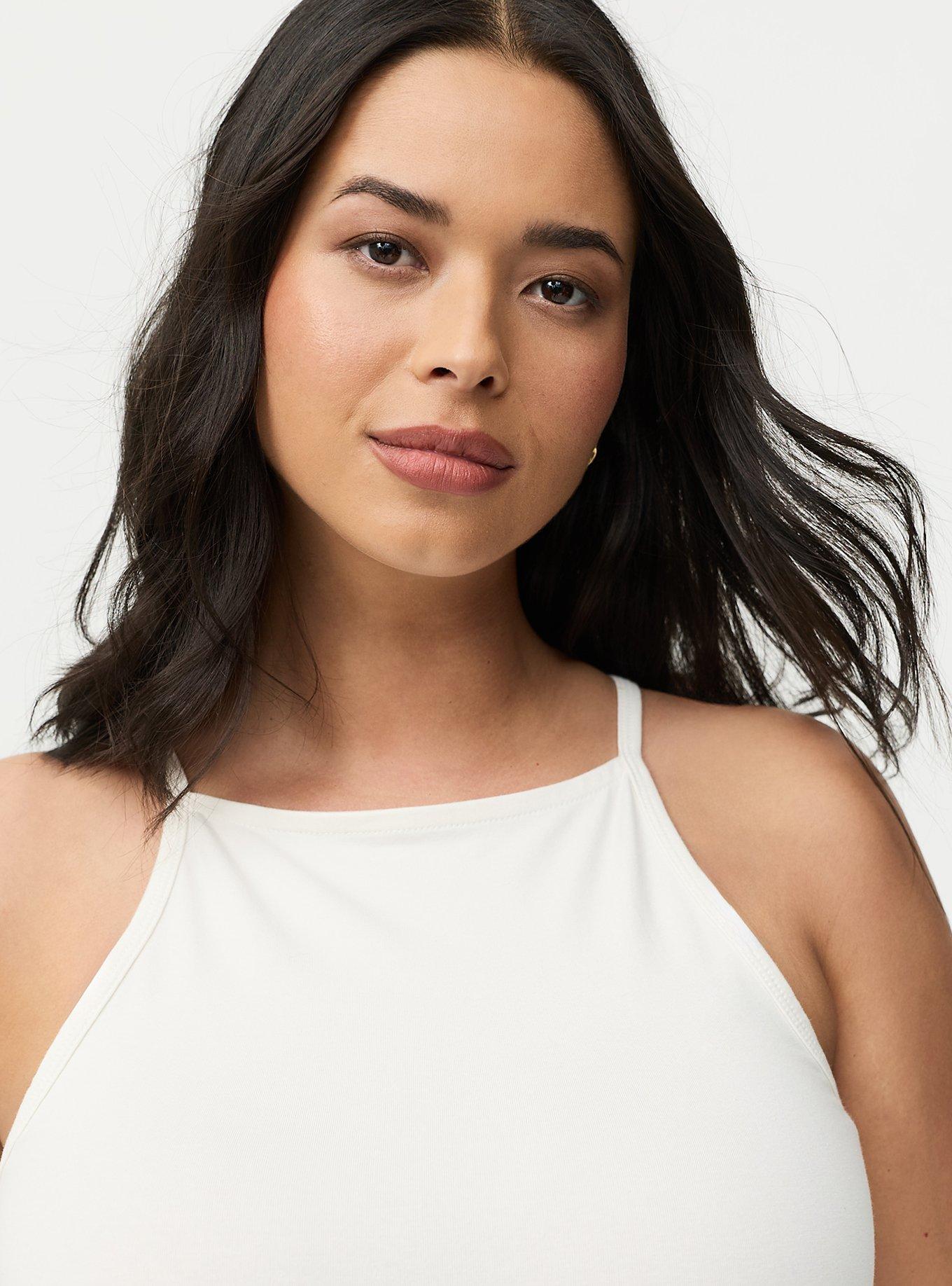 Foxy High-Neck Ruched Cami, WHISPER WHITE, alternate