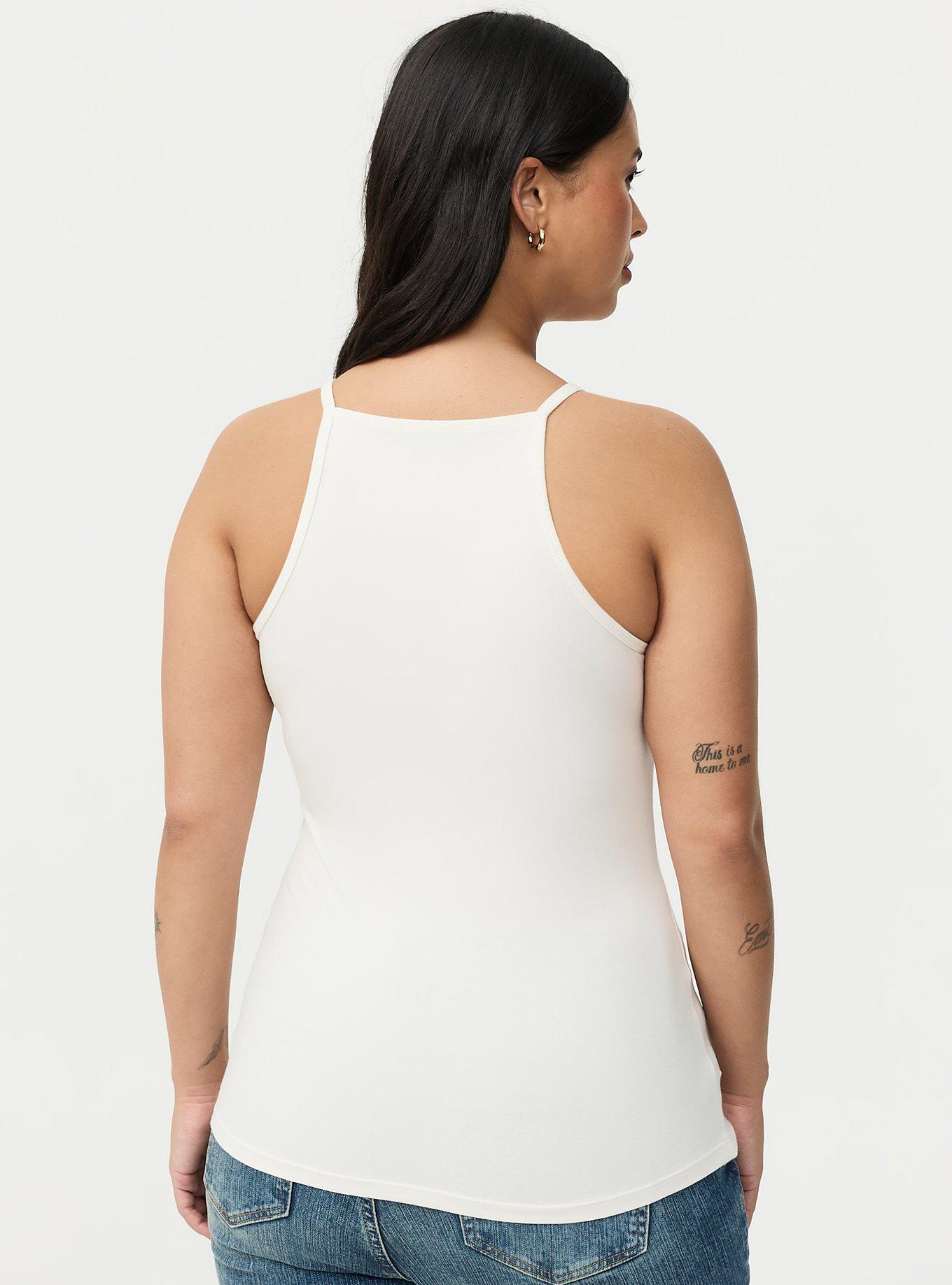 Foxy High-Neck Ruched Cami, WHISPER WHITE, alternate