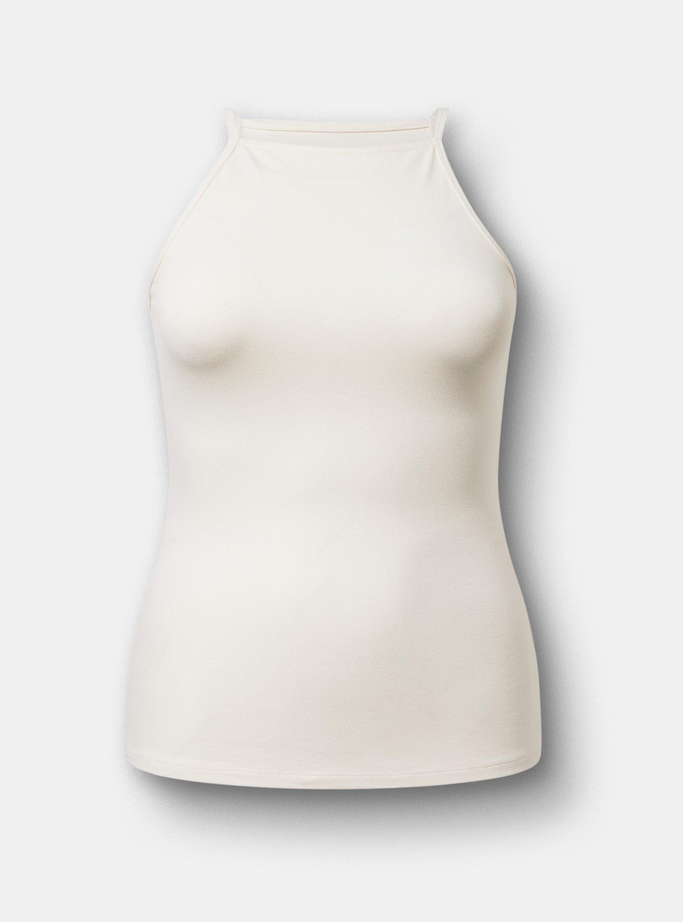 Foxy High-Neck Ruched Cami, WHISPER WHITE, hi-res