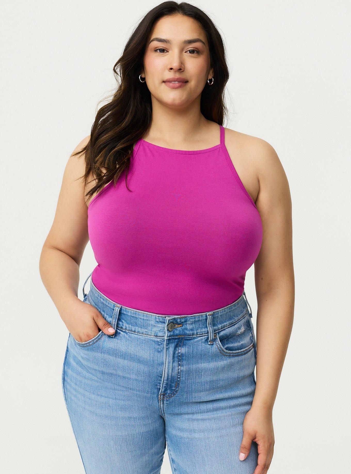 Foxy High-Neck Ruched Cami, WILD ASTER, alternate