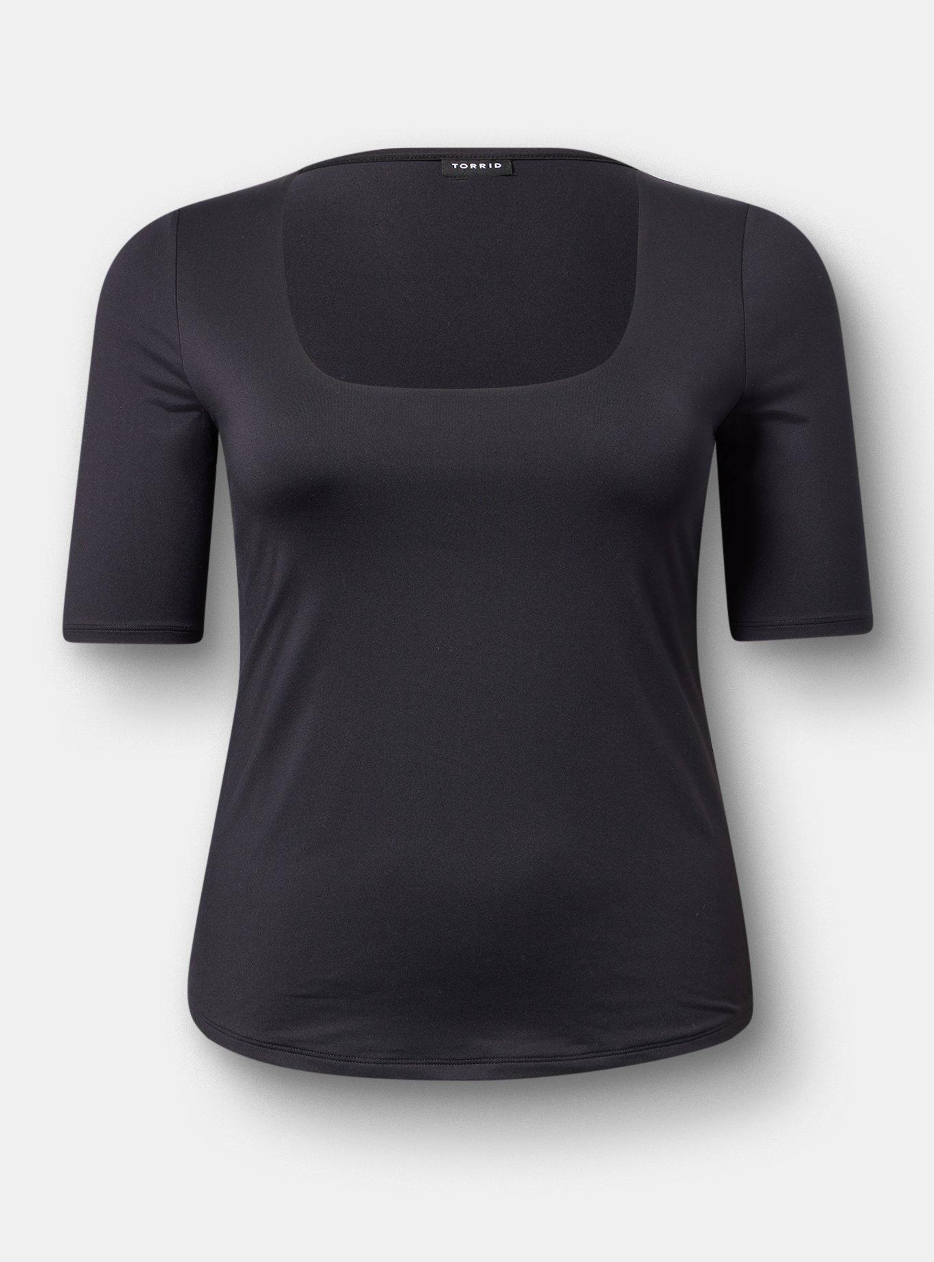 Smoothing Square Neck Top, DEEP BLACK, hi-res