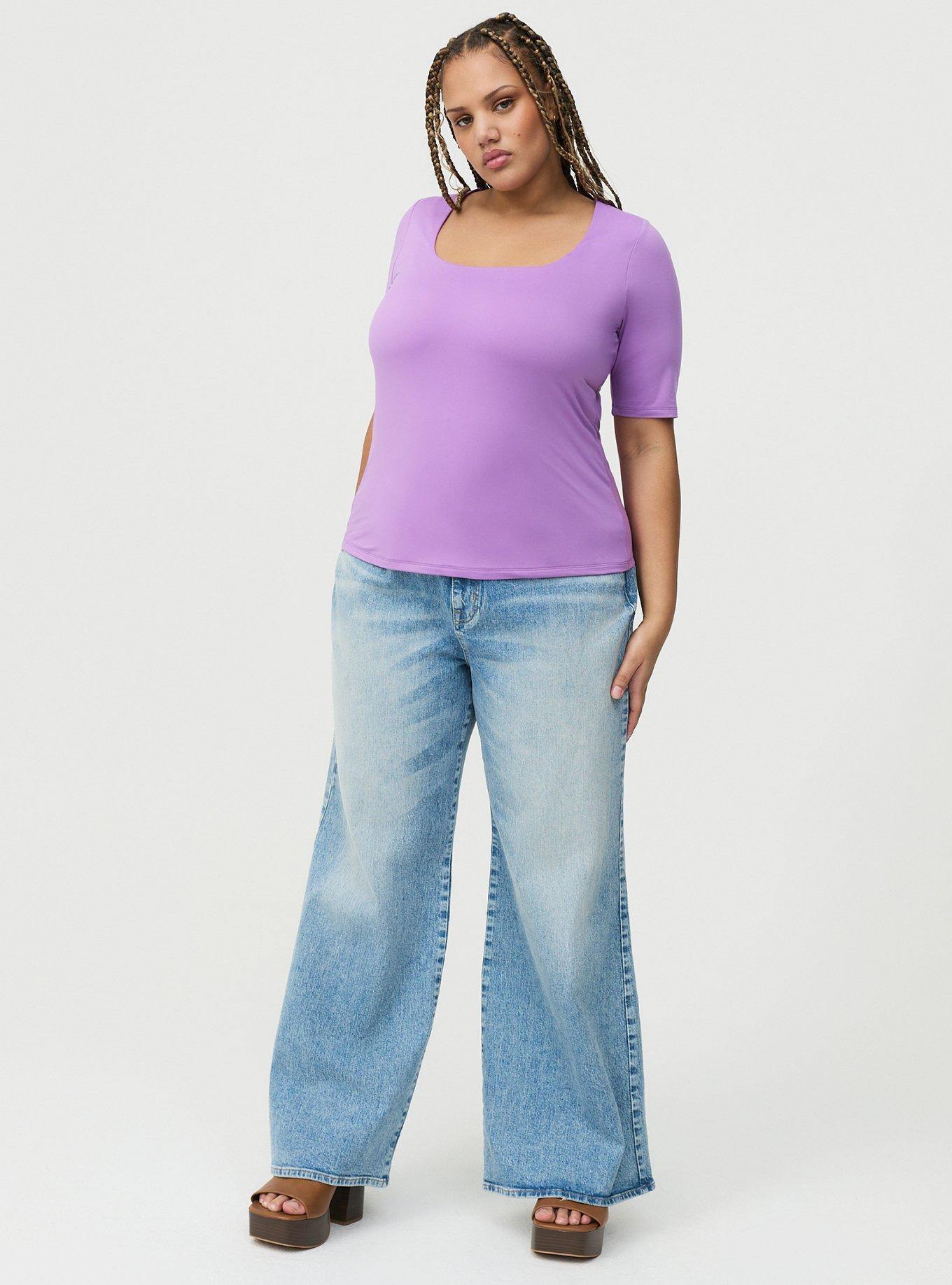 Smoothing Square Neck Top, HYACINTH, alternate