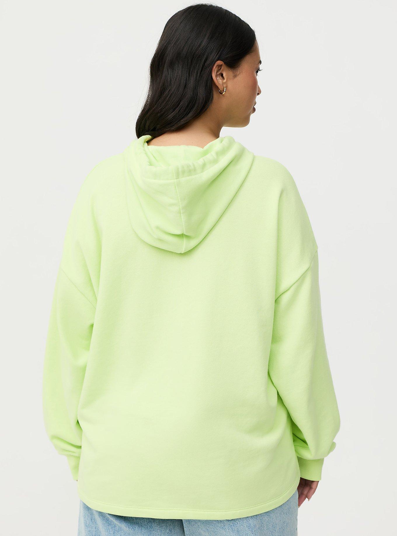 その他 Over Size French Terry Top Light Green Plus Size - French Terry Long Sleeve Hoodie - Torrid