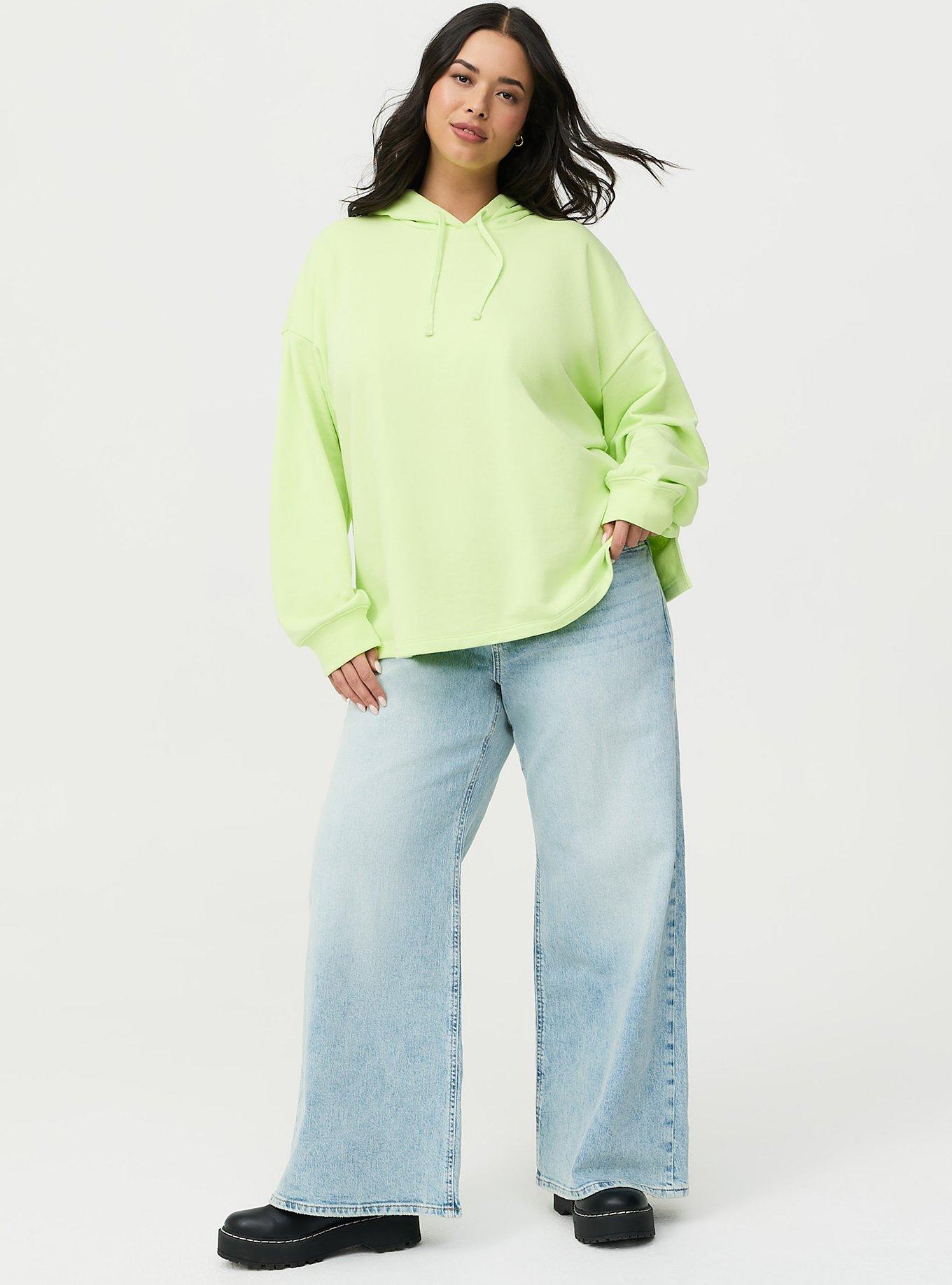 Plus Size French Terry Long Sleeve Hoodie, ASIAN PEAR, hi-res