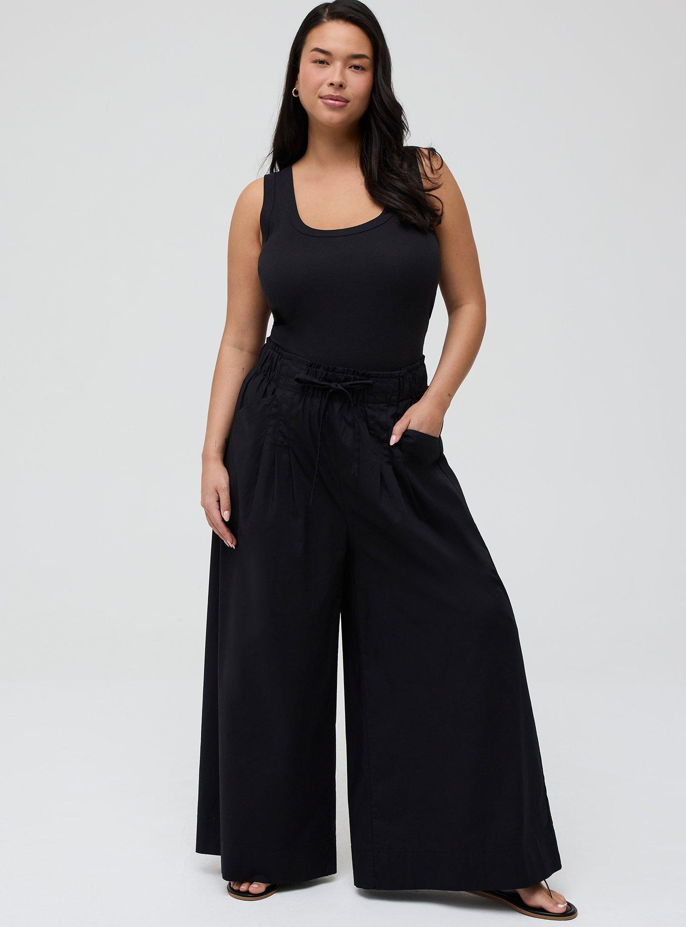 Cotton Modal Rib Scoop Tank, DEEP BLACK, alternate