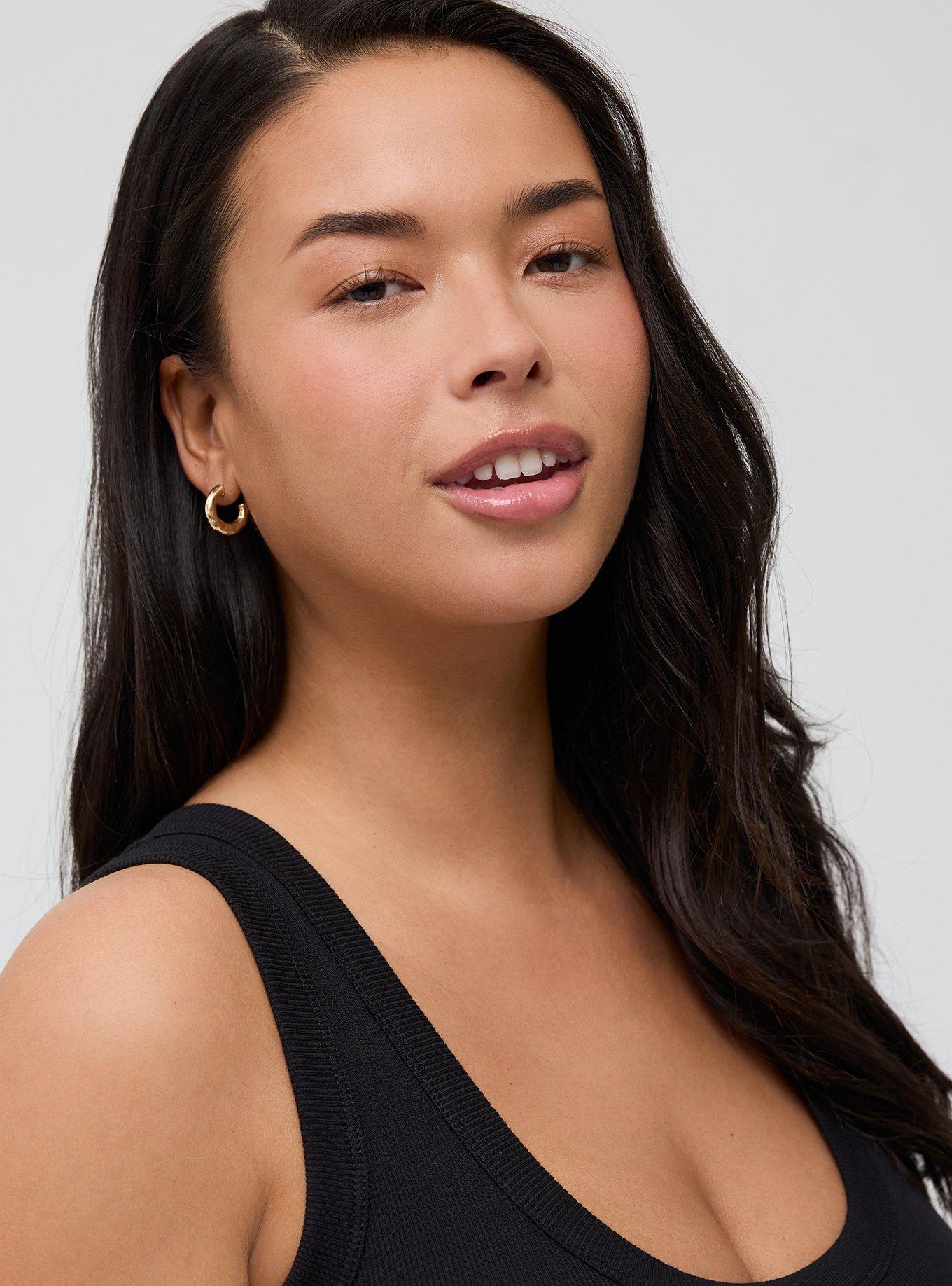 Cotton Modal Rib Scoop Tank, DEEP BLACK, alternate