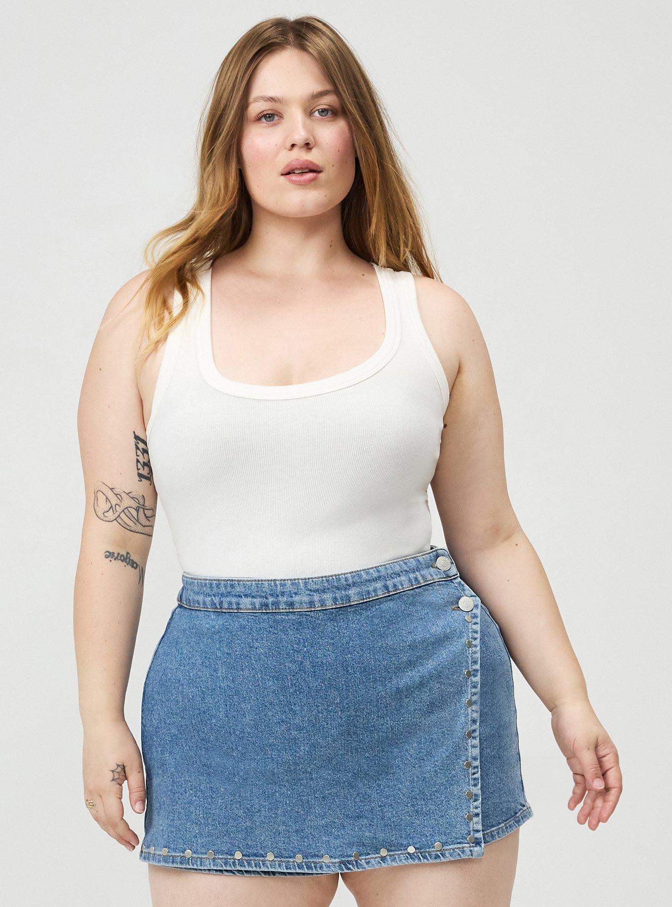 Cotton Modal Rib Scoop Tank, BLANC DE BLANC, alternate