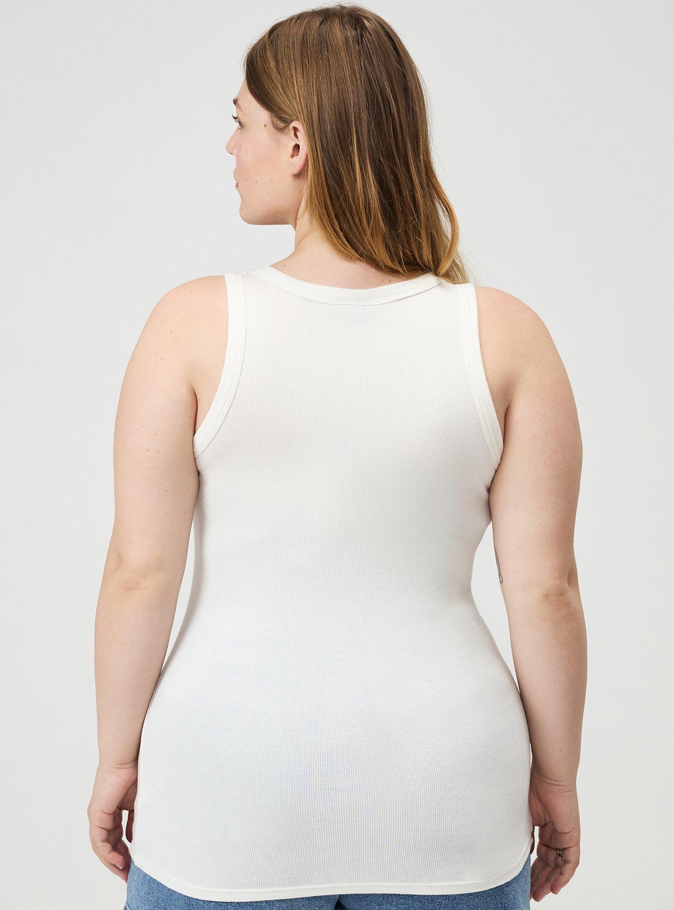 Cotton Modal Rib Scoop Tank, BLANC DE BLANC, alternate