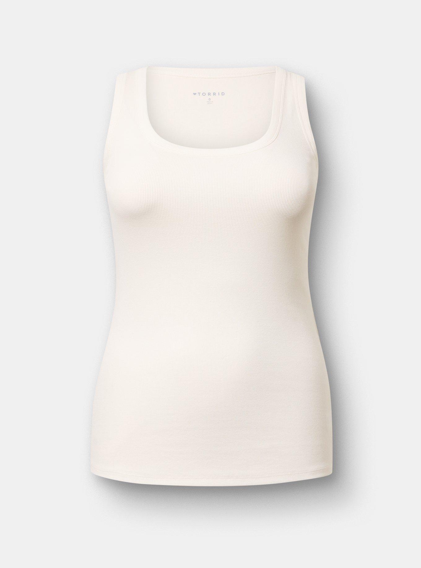 Cotton Modal Rib Scoop Tank, BLANC DE BLANC, hi-res