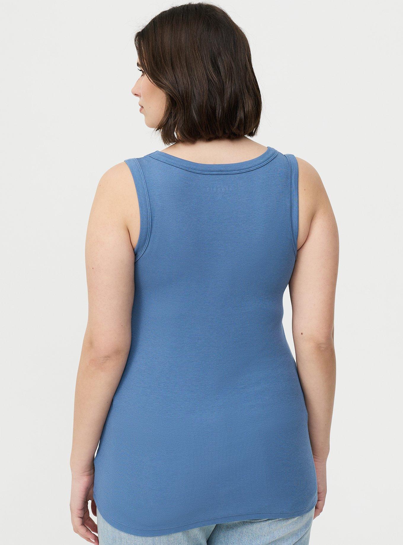 Cotton Modal Rib Scoop Tank, BLUE HORIZON, alternate