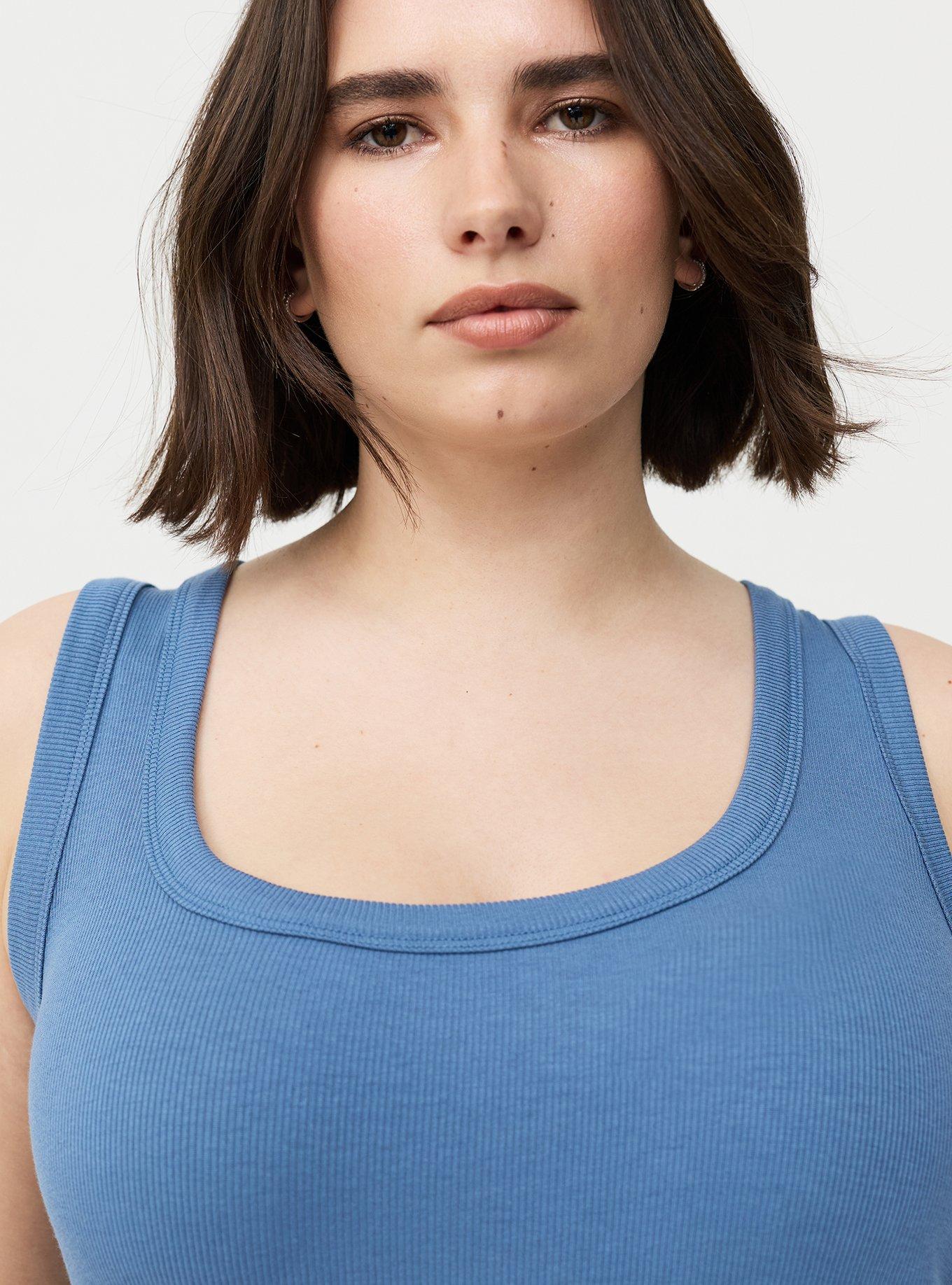 Cotton Modal Rib Scoop Tank, BLUE HORIZON, alternate